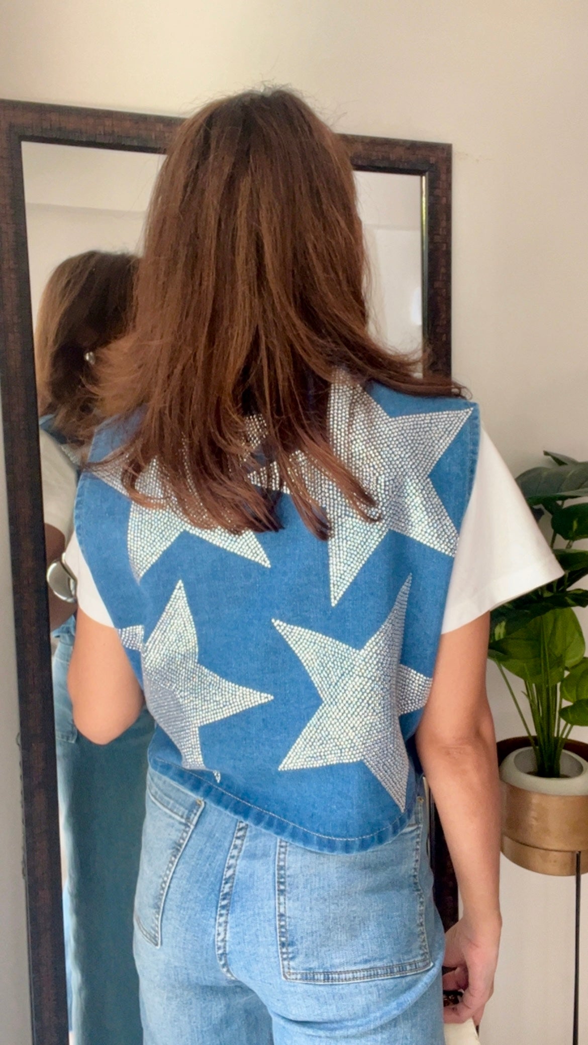 Swarovski Star Denim Fall Vest