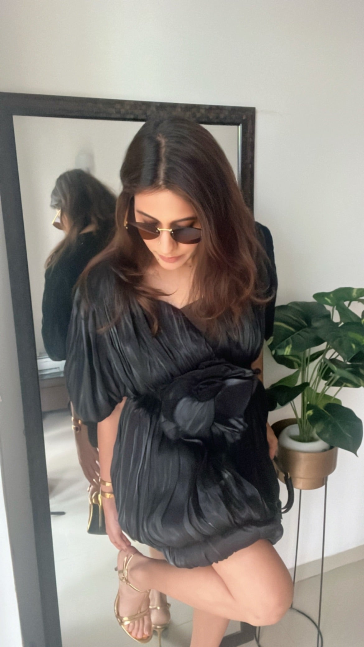 Rouge Pleat Dress