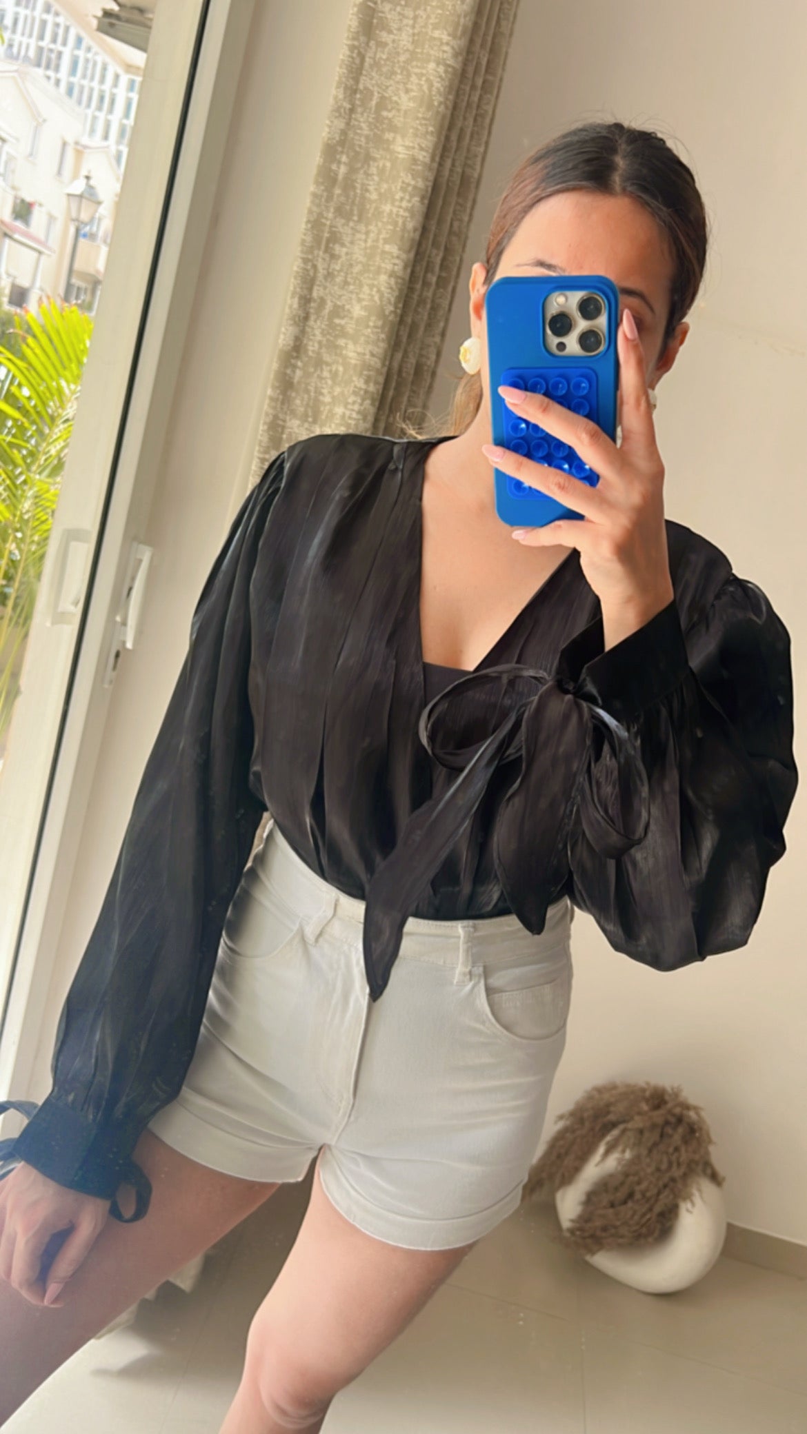 Glossy Knotted Bodysuit Top