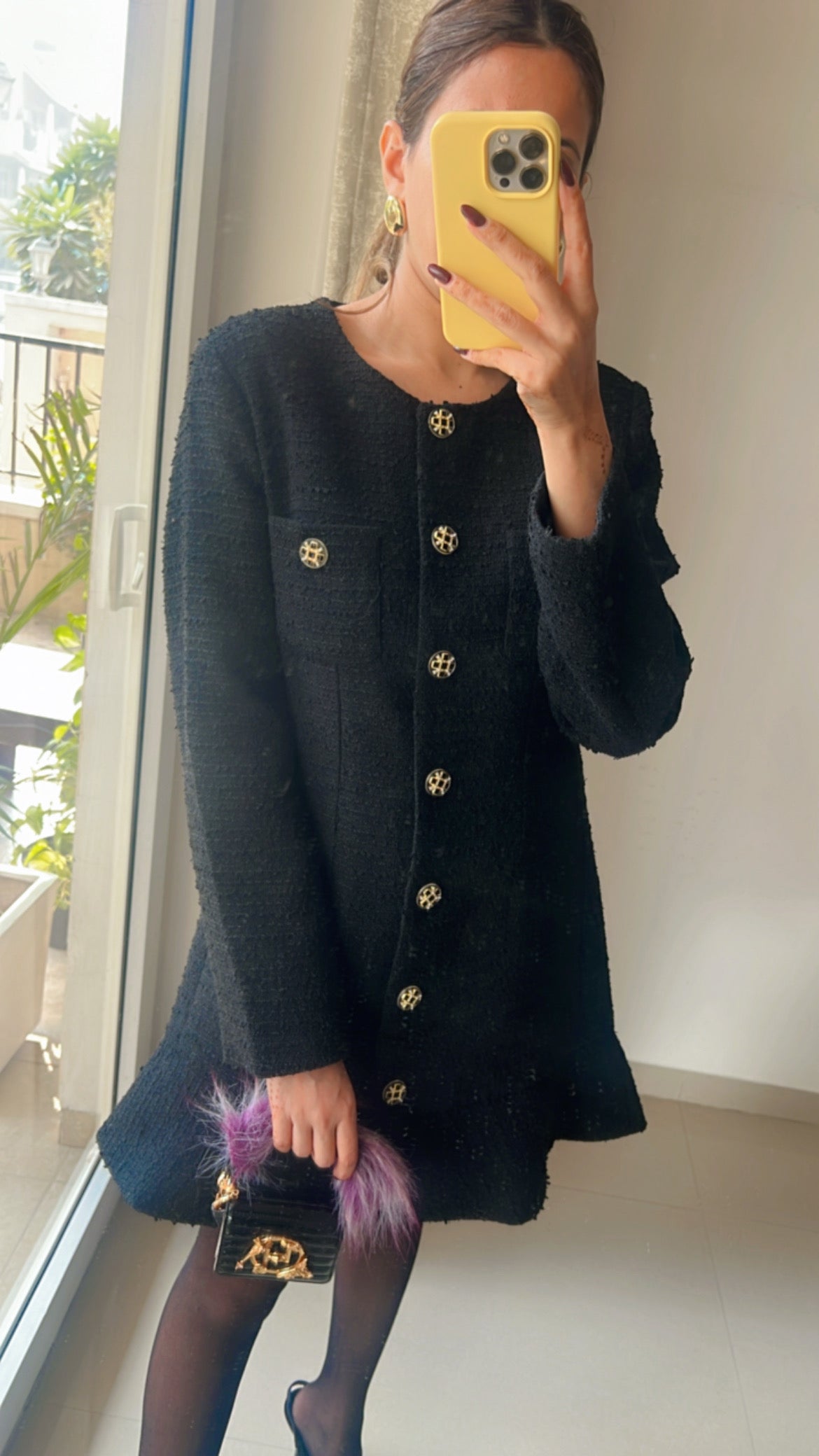 Black Tweed Fall Dress