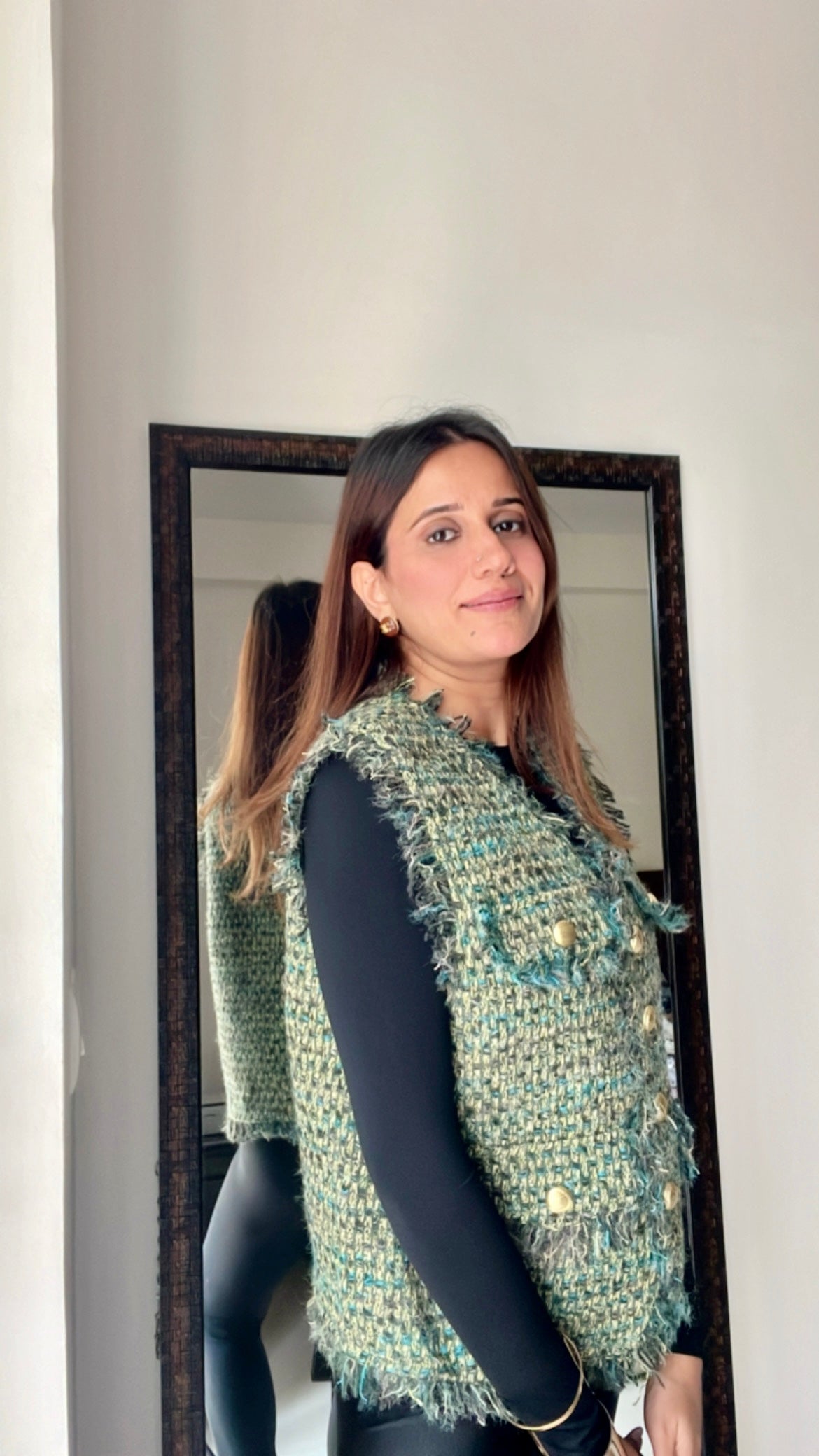 Ribbed Tweed Fall Vest