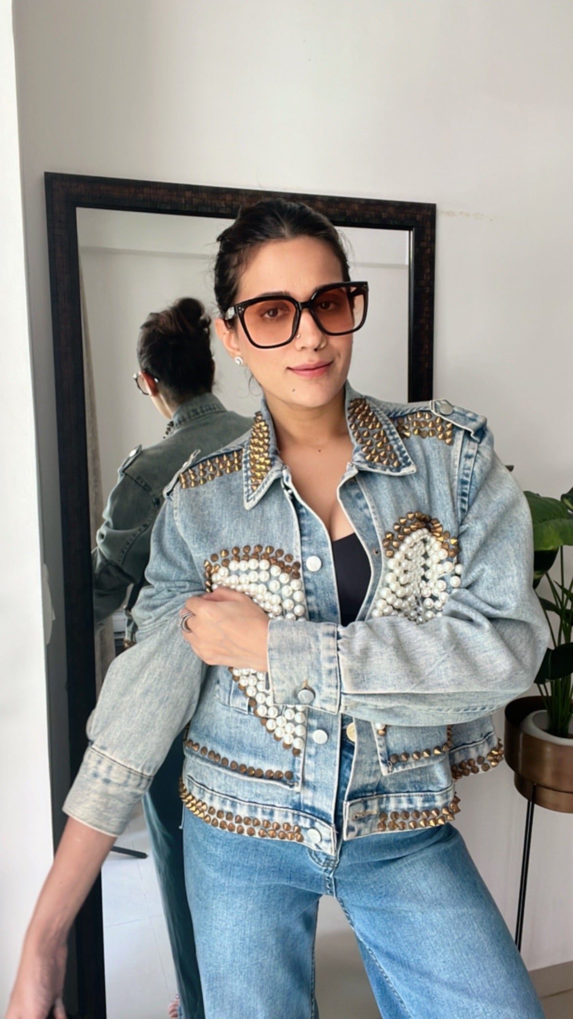 Rivet Heart Denim Fall Jacket