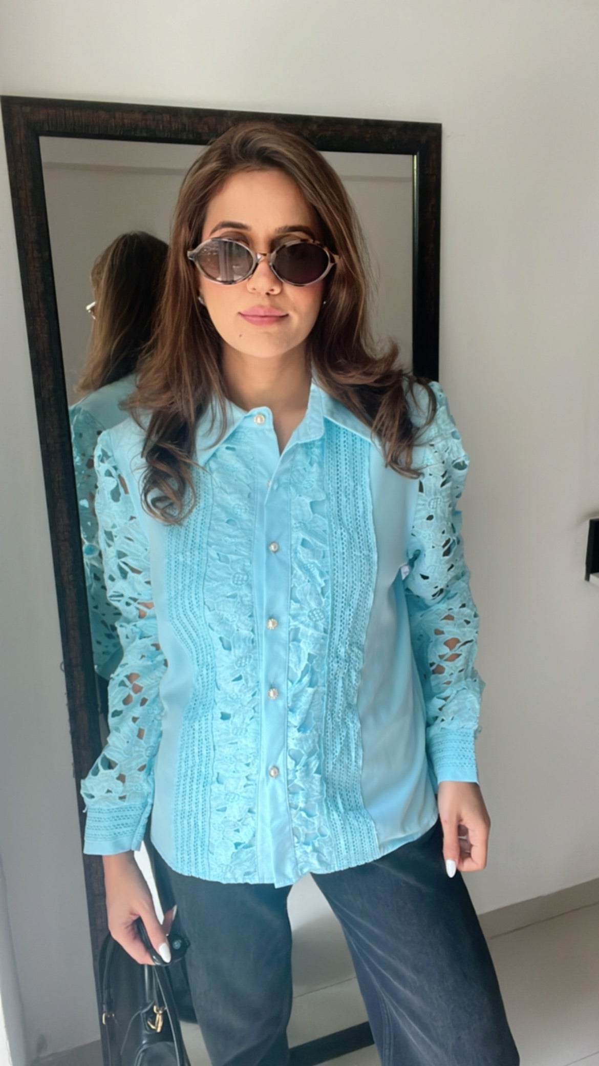 Jane Crochet Poplin Shirt