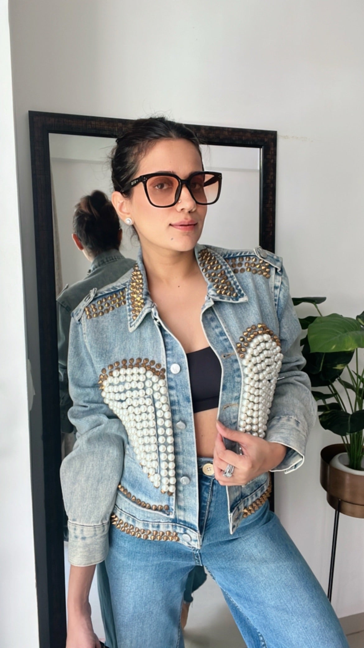 Rivet Heart Denim Fall Jacket