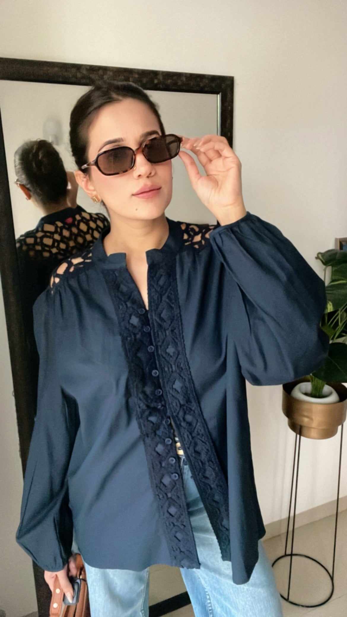 Cut work Lace Poplin Top
