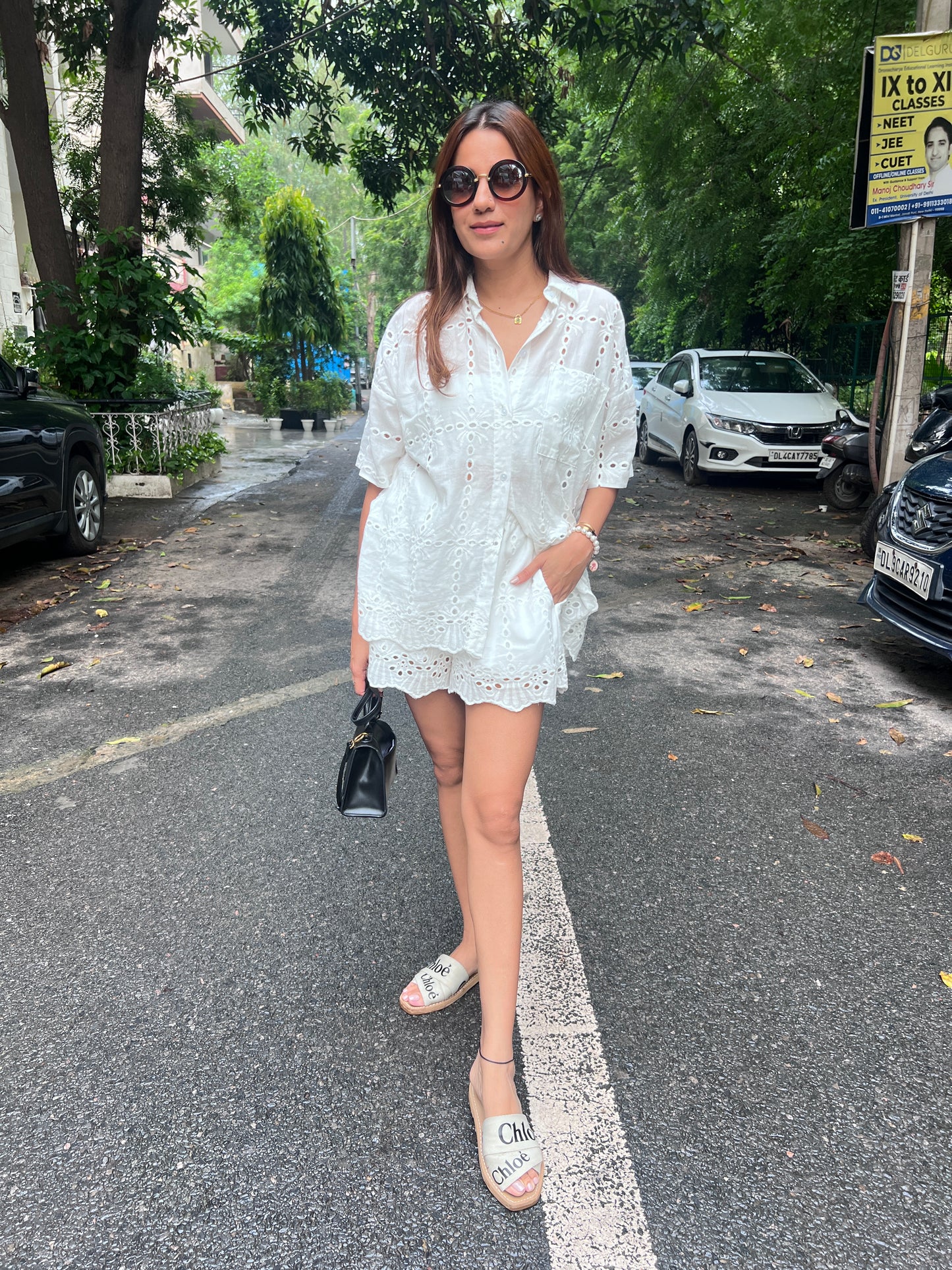 Cutwork soft Poplin Co-ord Set