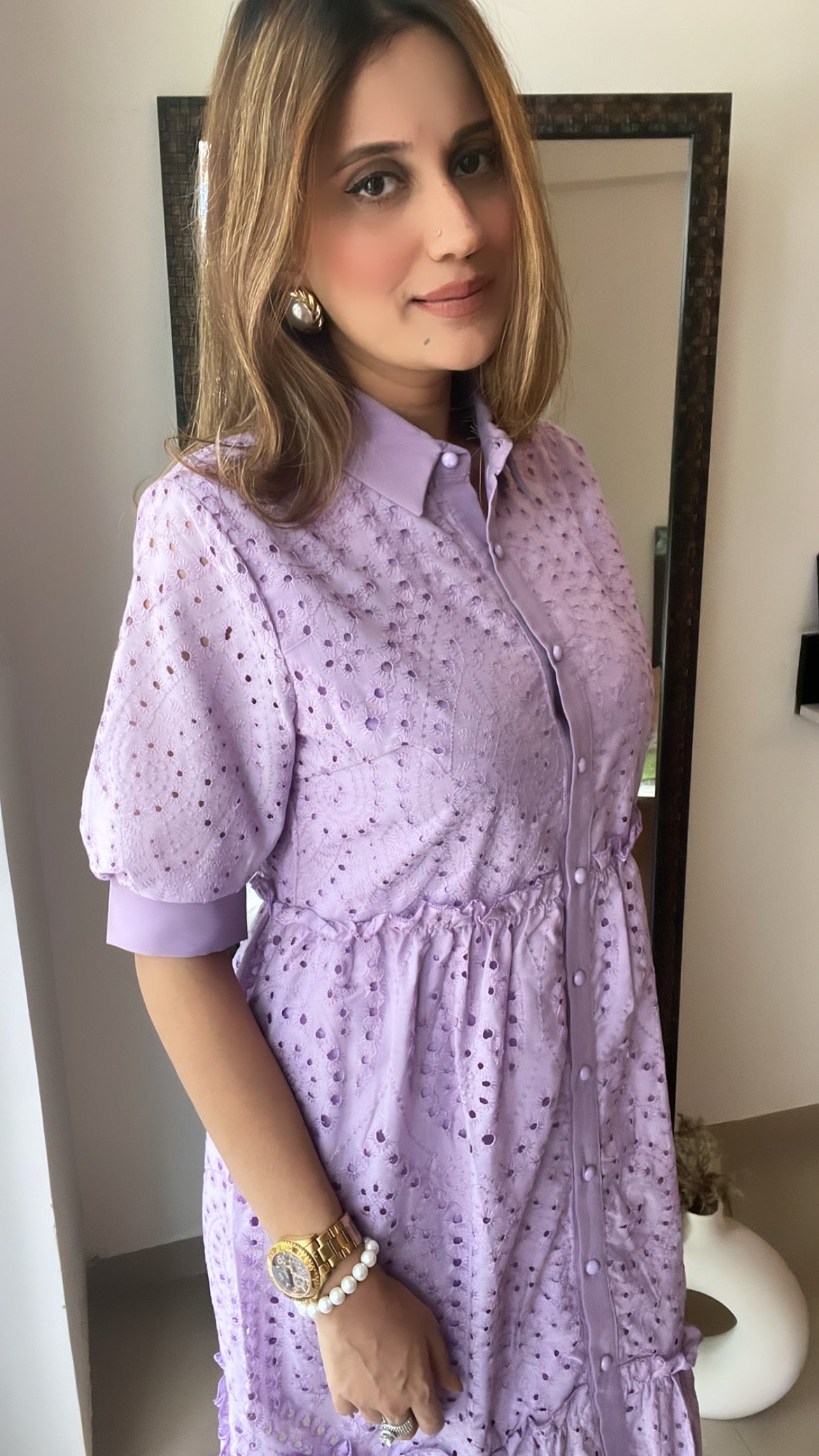 Lavender Buttoned Dress