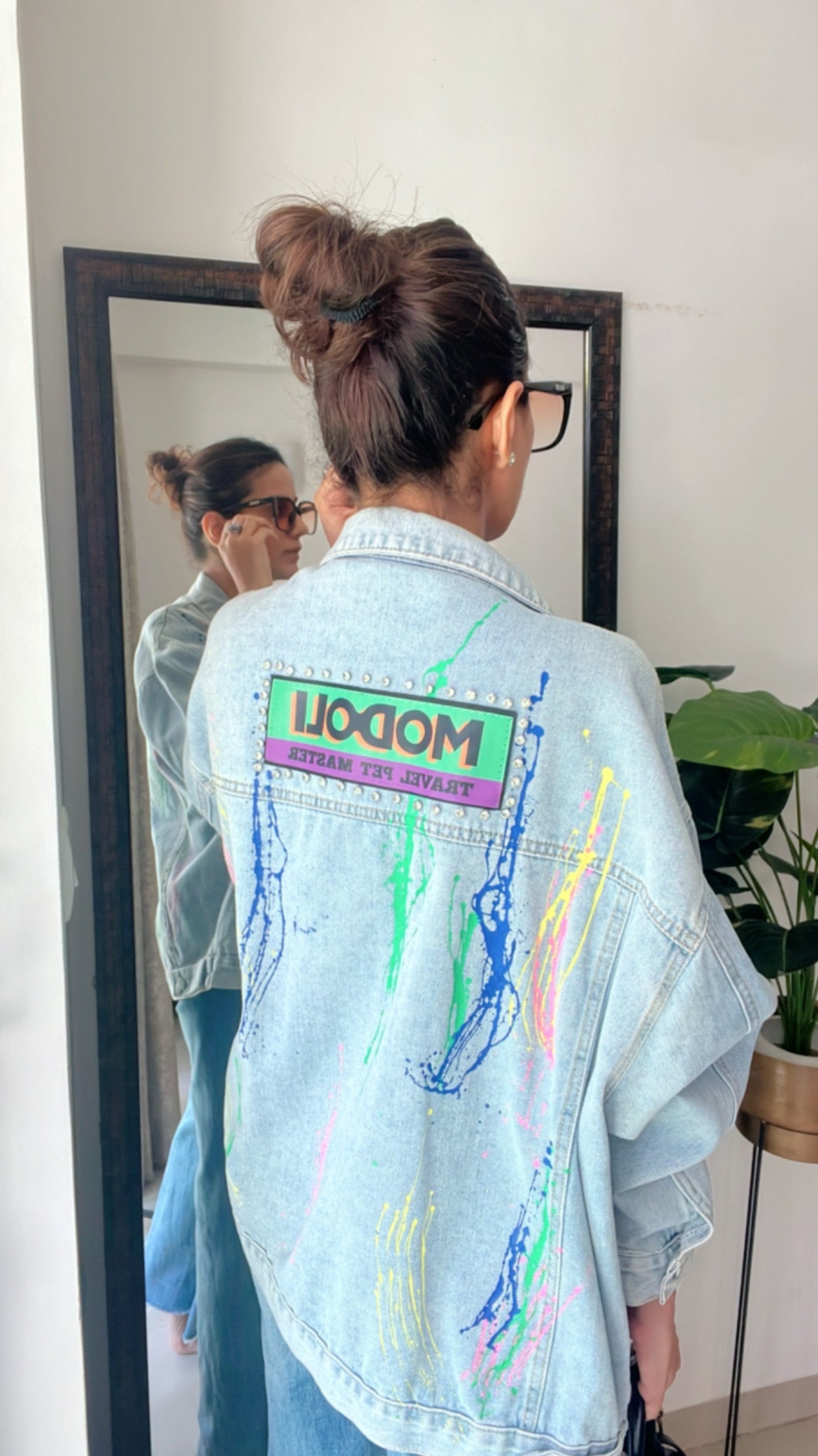 Painted Color Pop Denim Fall Jacket