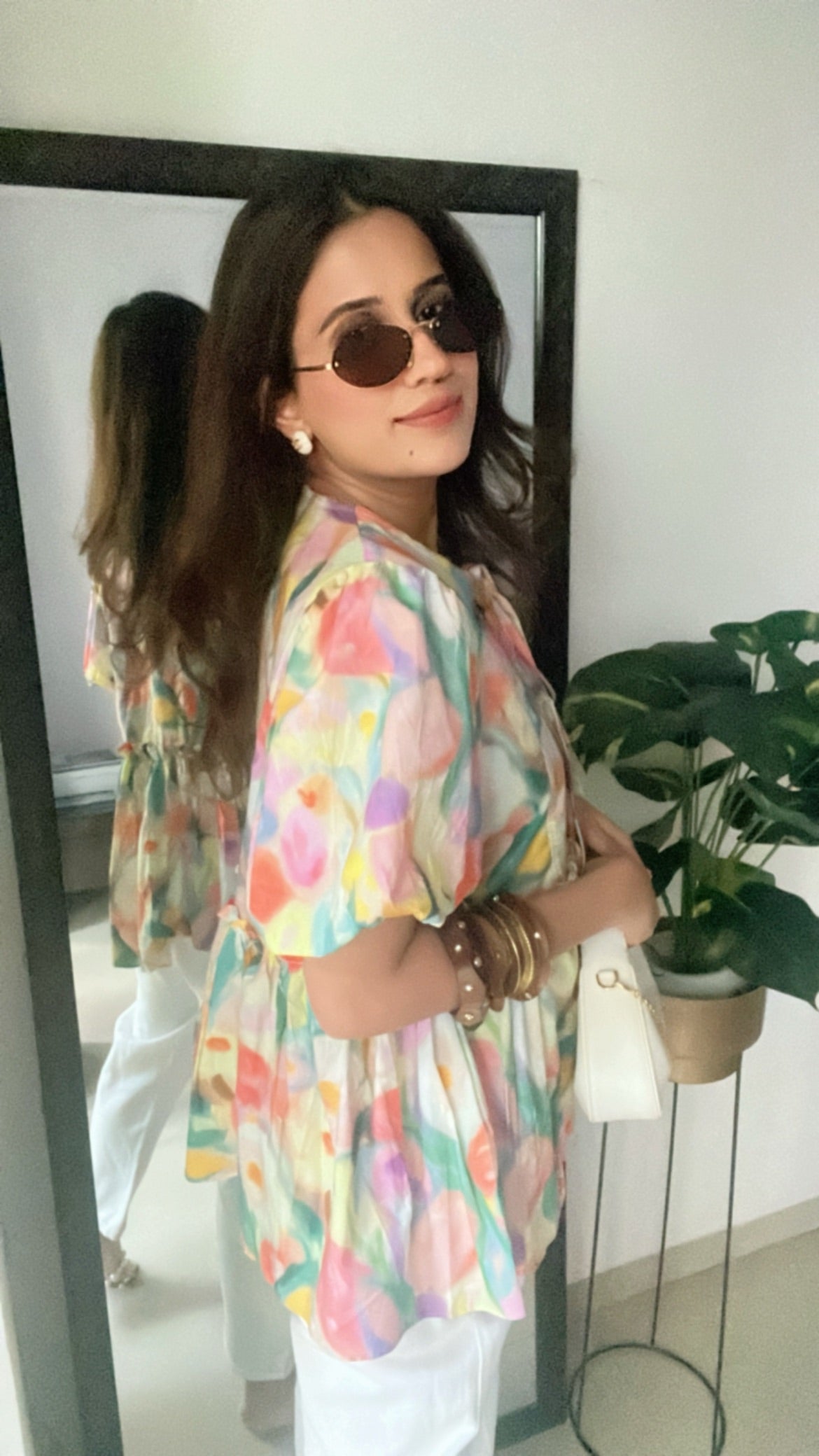 Colorblast Tieknot Poplin Top