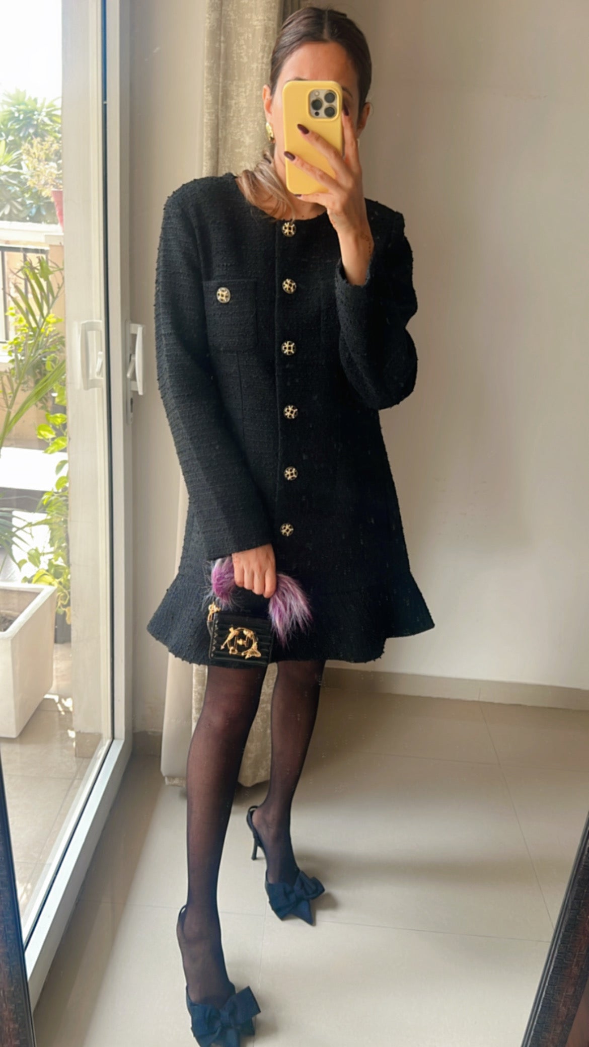 Black Tweed Fall Dress