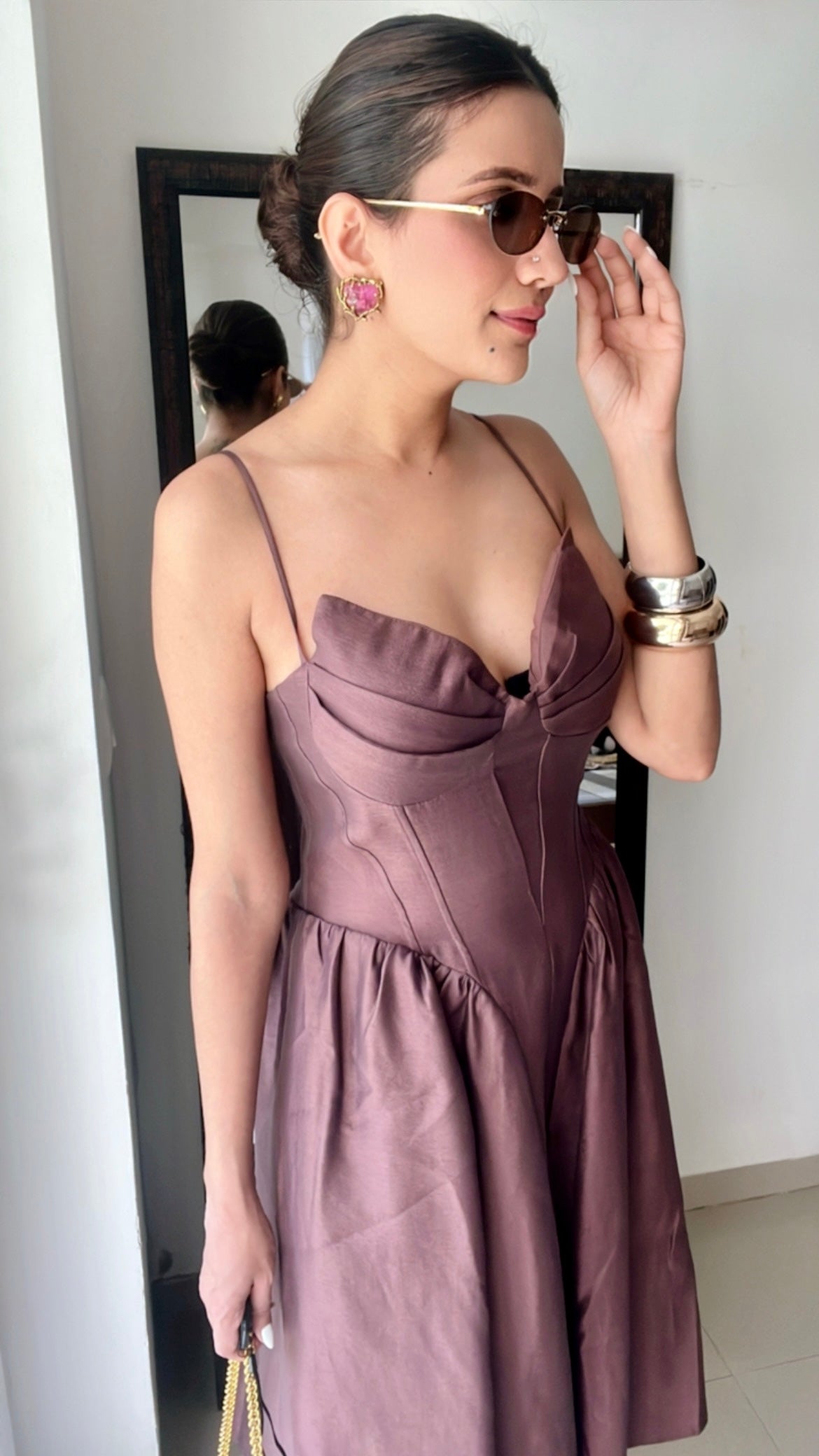 Mocha Rose Midi Dress