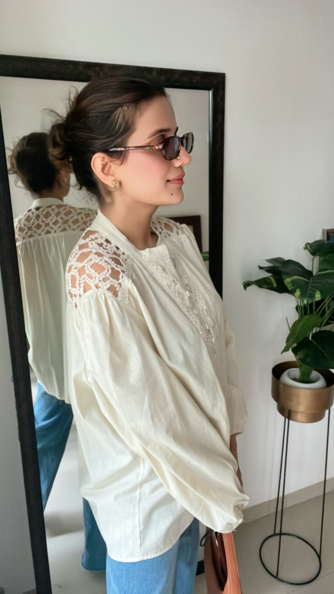Cut work Lace Poplin Top