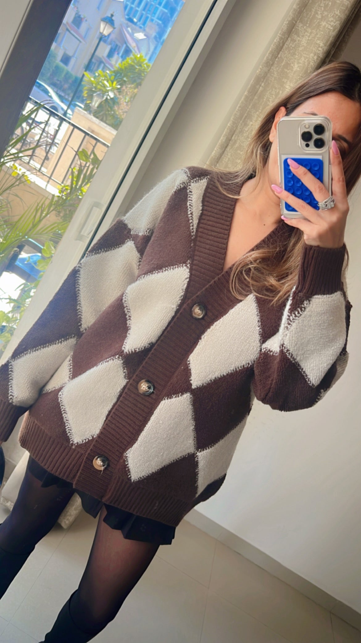 Waffle Knit Fall Cardigan