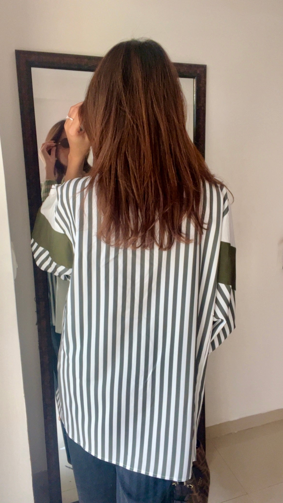 Stripe Knit Vest Poplin Fall Shirt