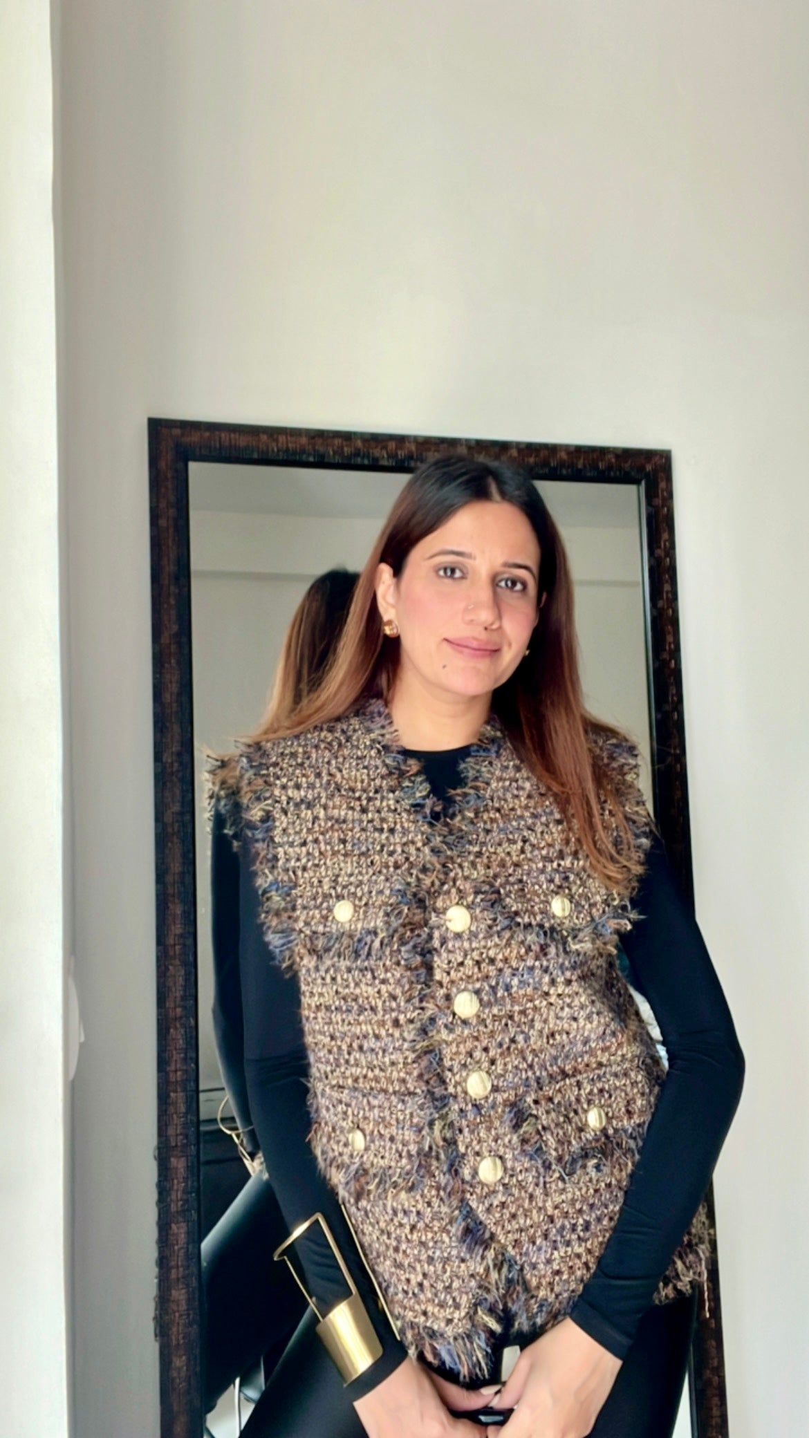 Ribbed Tweed Fall Vest