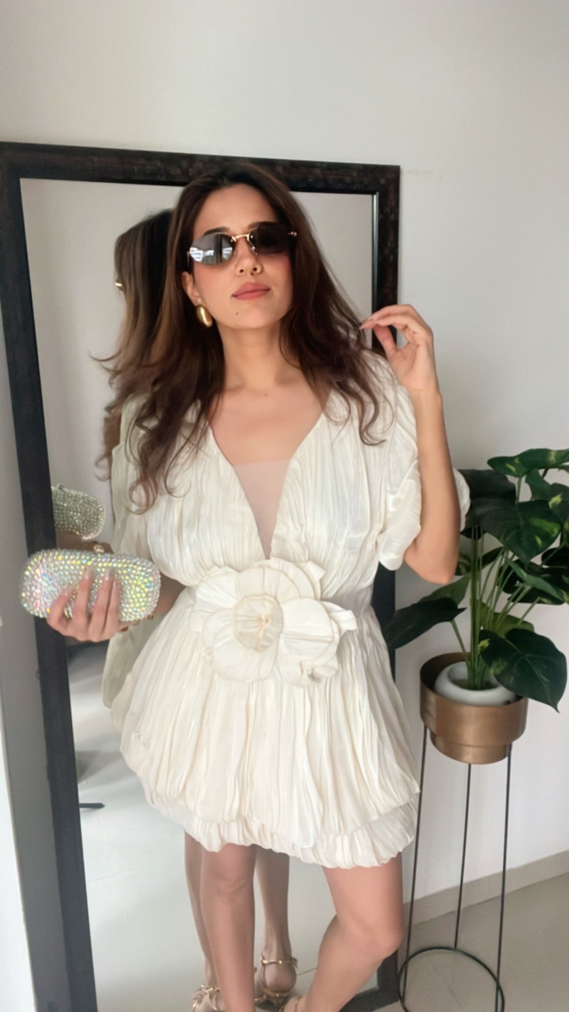 Rouge Pleat Dress