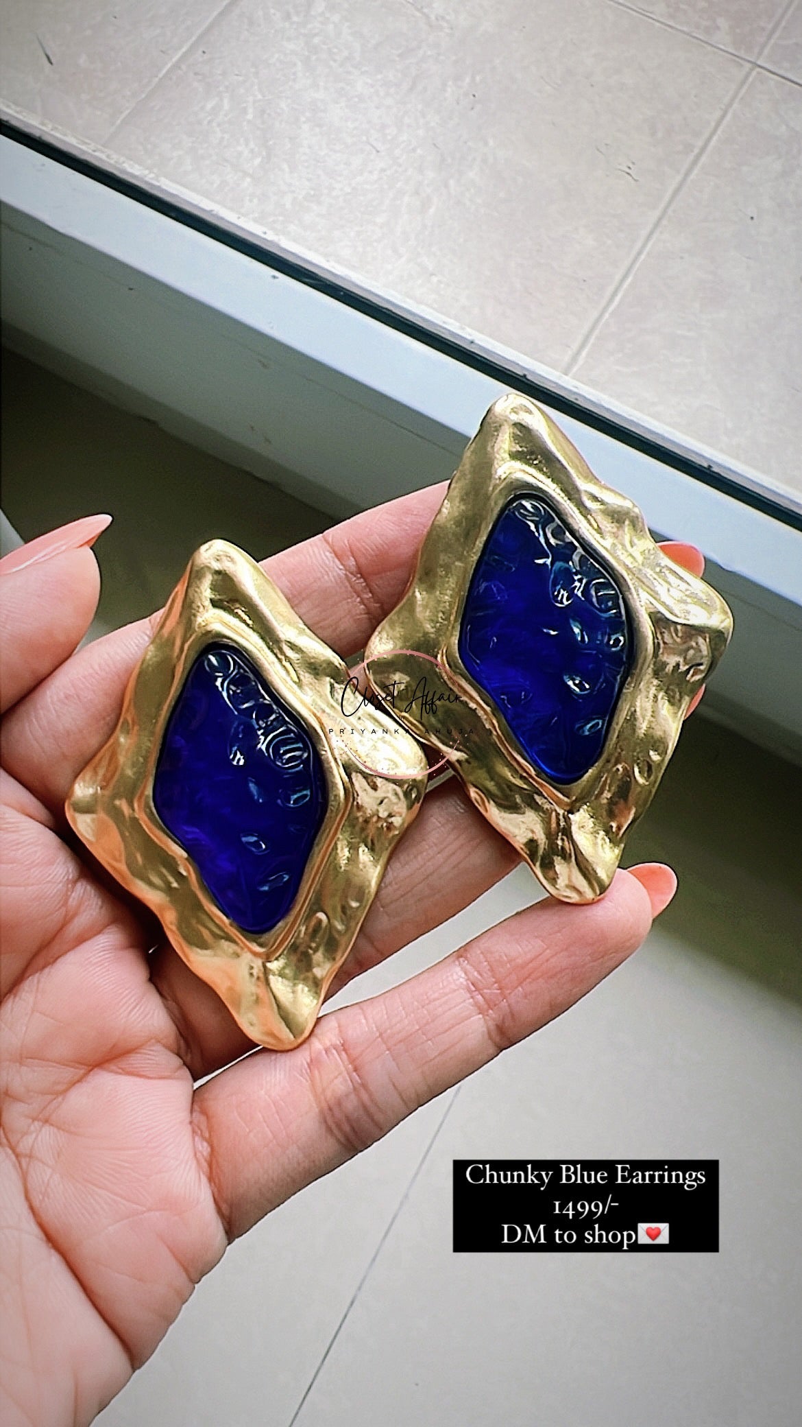 Diamond Blue Earrings