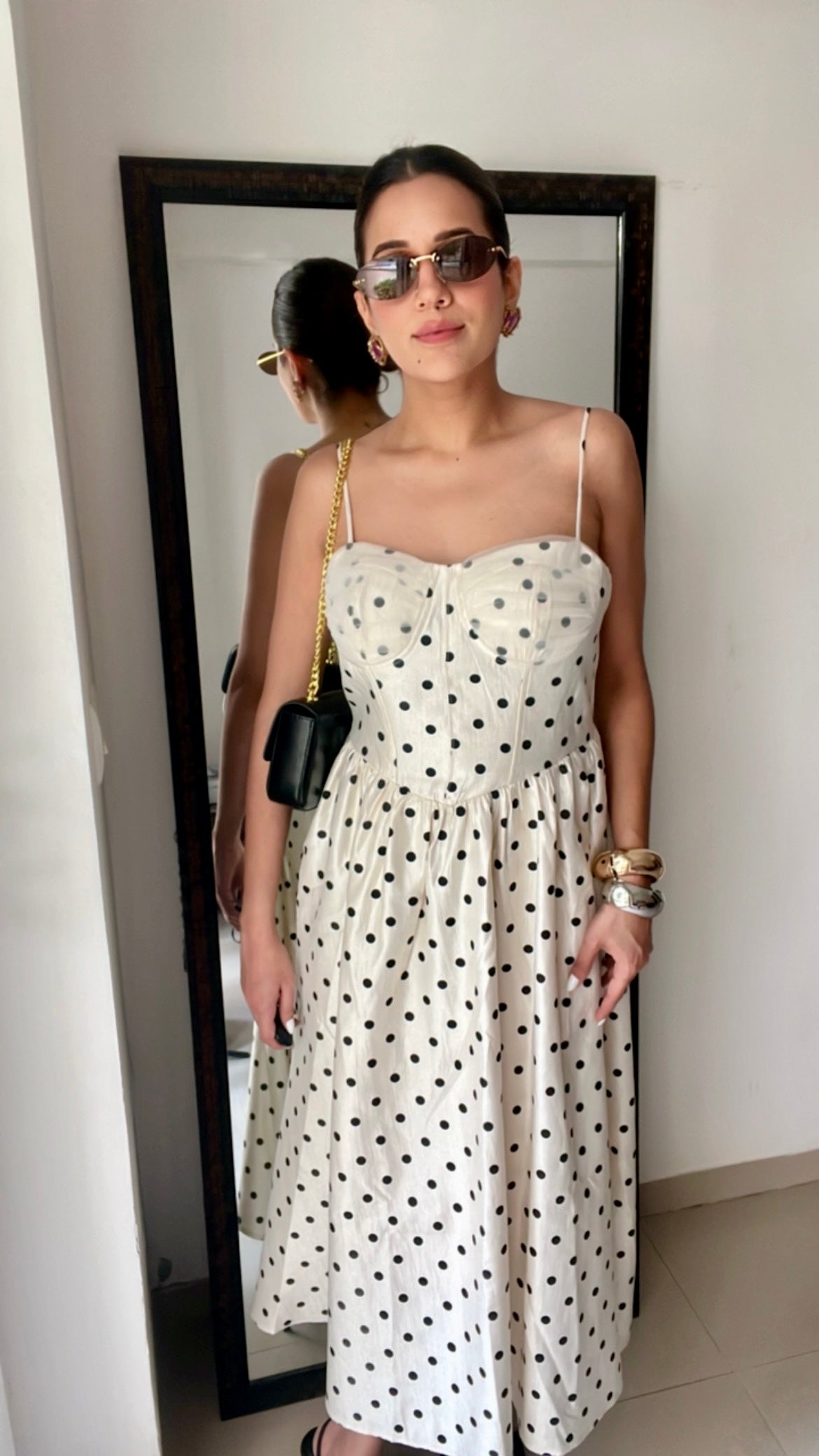 Rouge Polka Dot Midi Dress