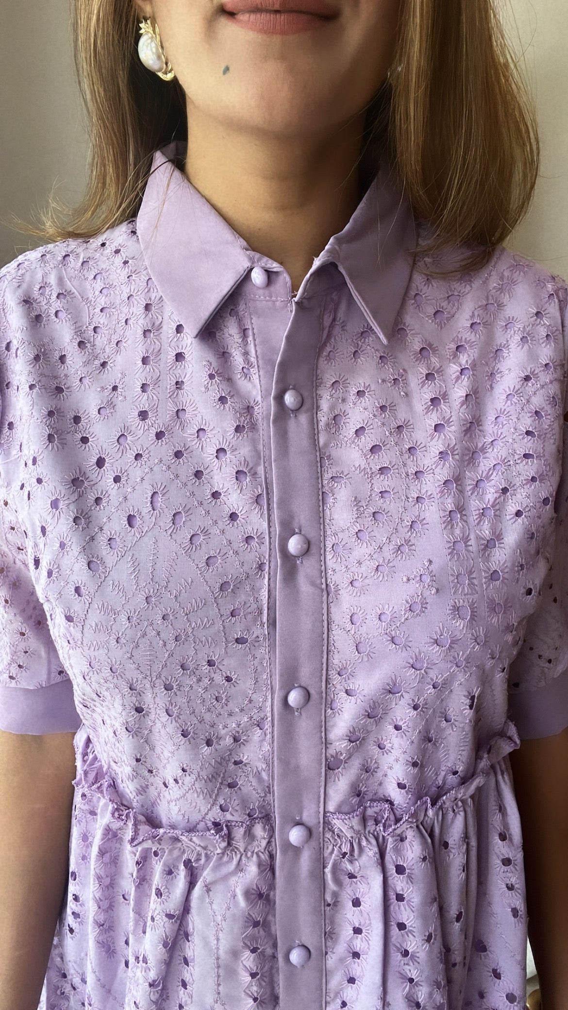 Lavender Buttoned Dress