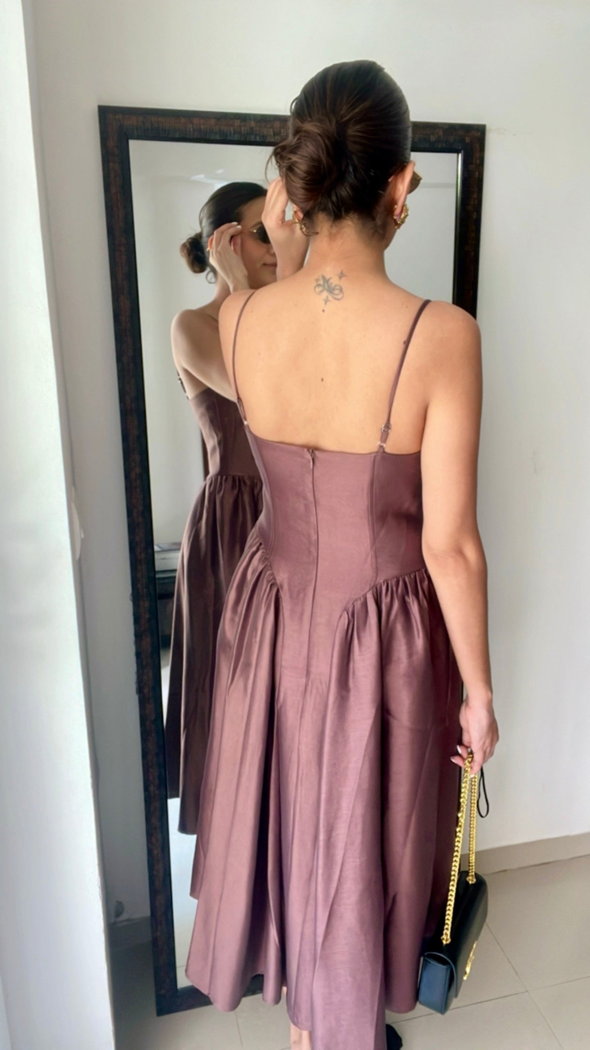 Mocha Rose Midi Dress