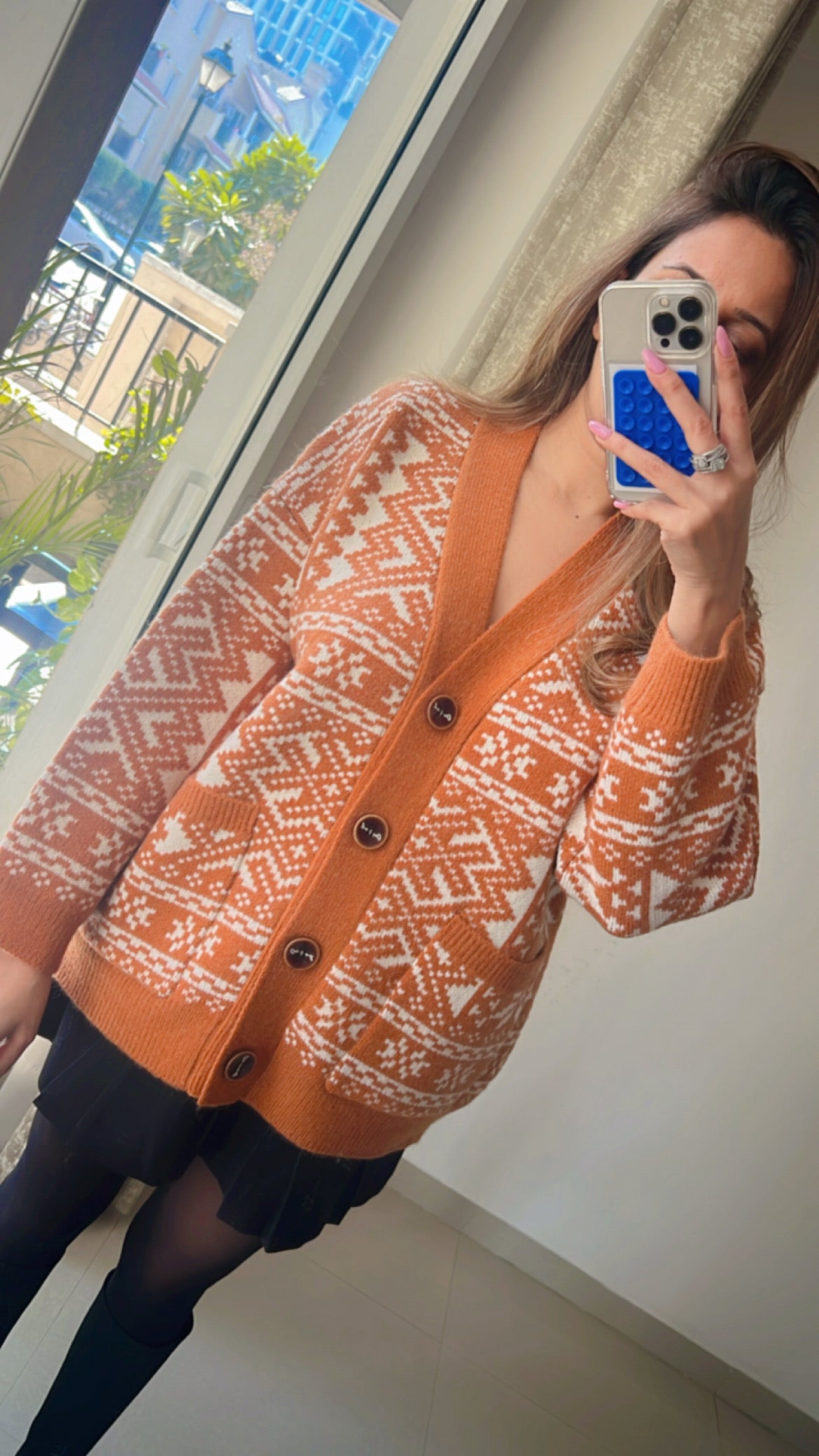 Monochrome Oversized Knit Fall Cardigan