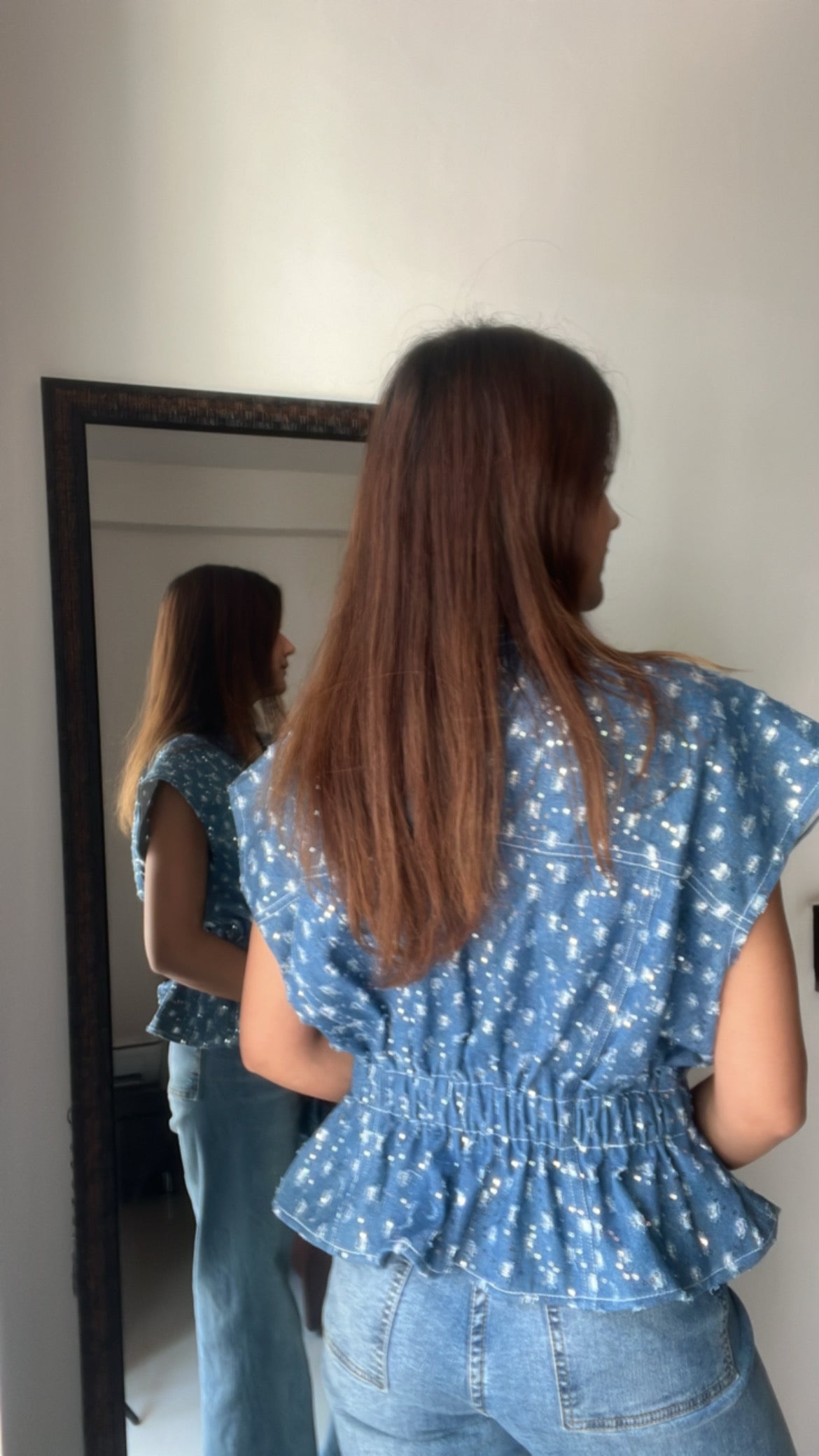Glitz Denim Top