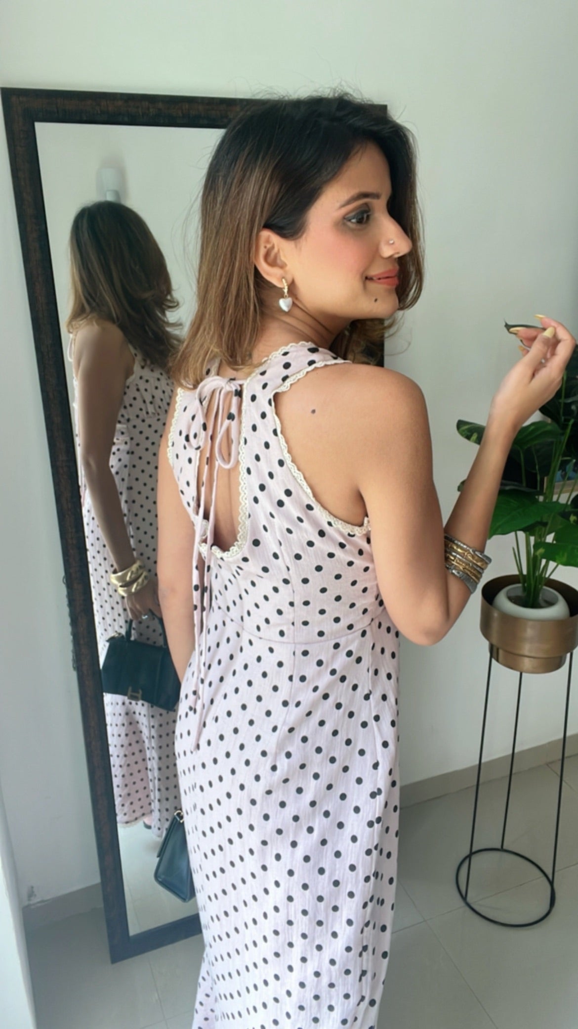Polka Dot Fish Cut Dress