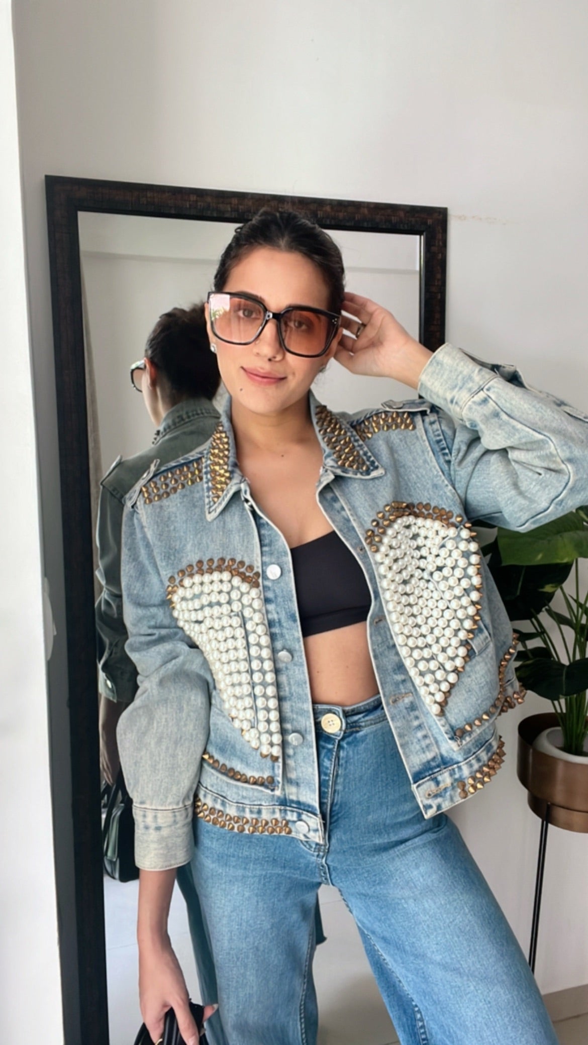 Rivet Heart Denim Fall Jacket