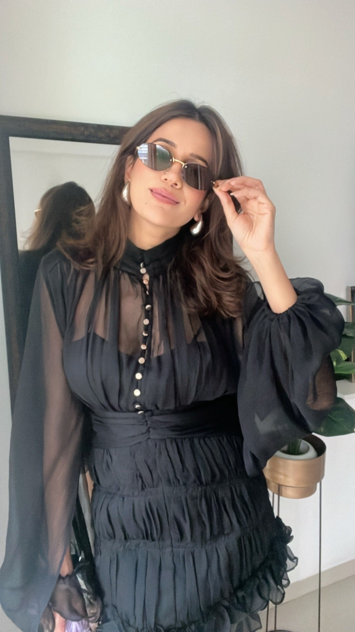 Buttoned Rouge Dress