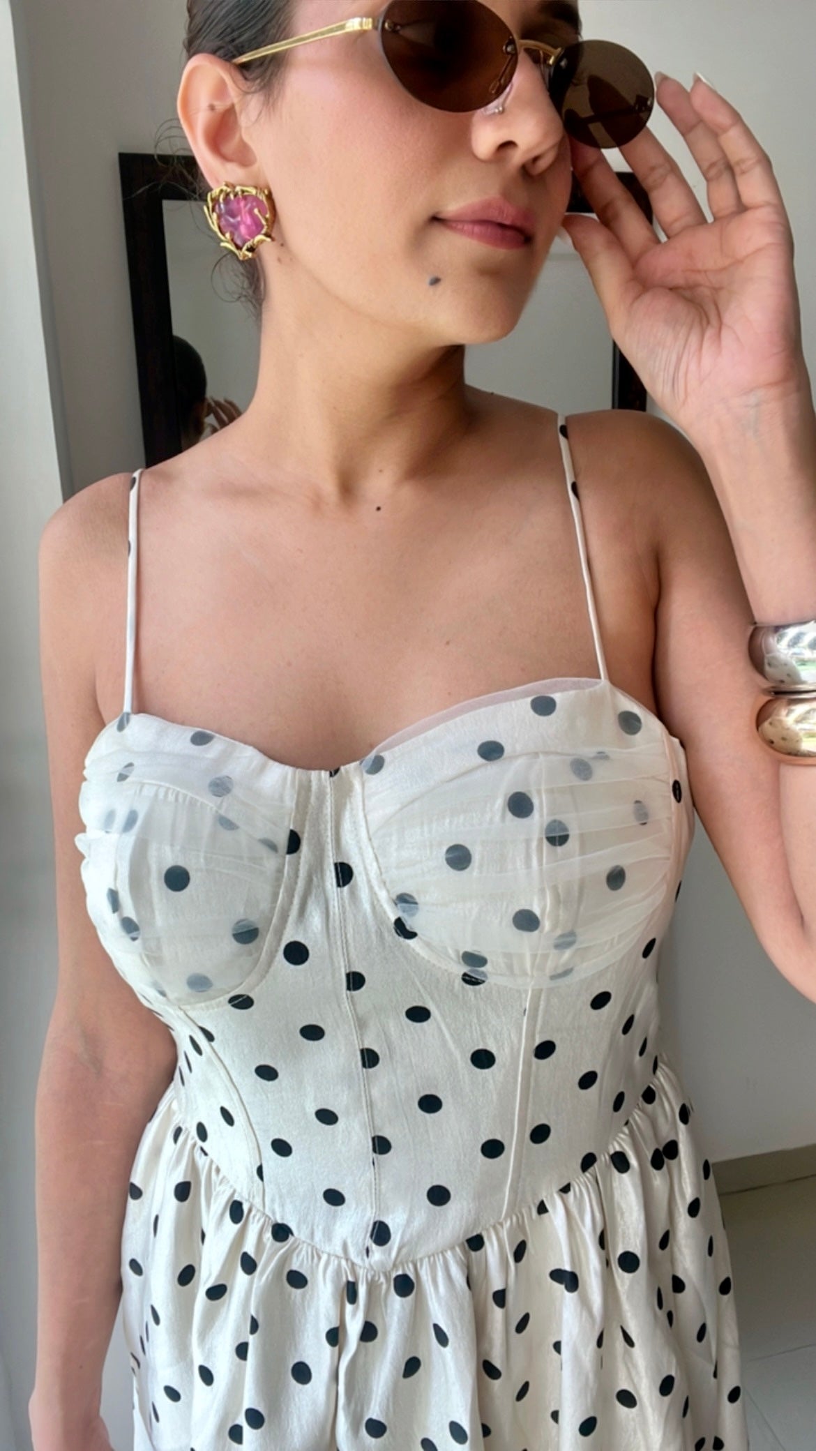 Rouge Polka Dot Midi Dress