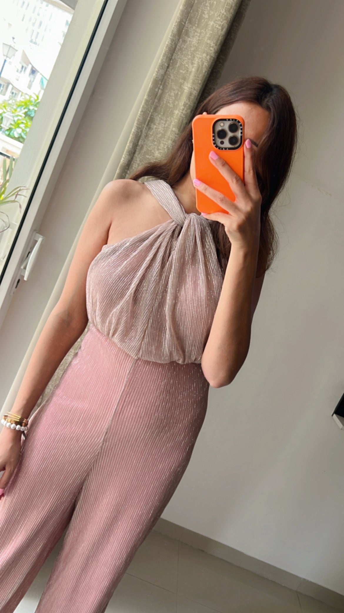 Halter look Pleated Jumpsuit