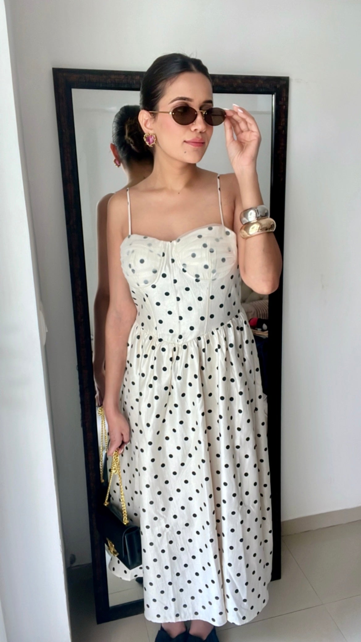 Rouge Polka Dot Midi Dress
