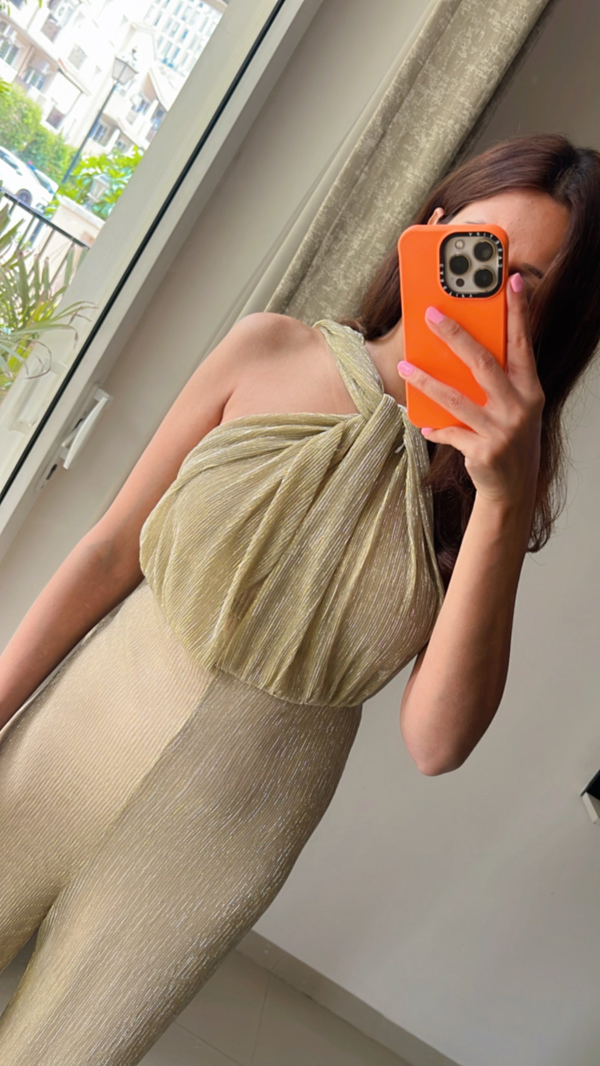 Halter look Pleated Jumpsuit