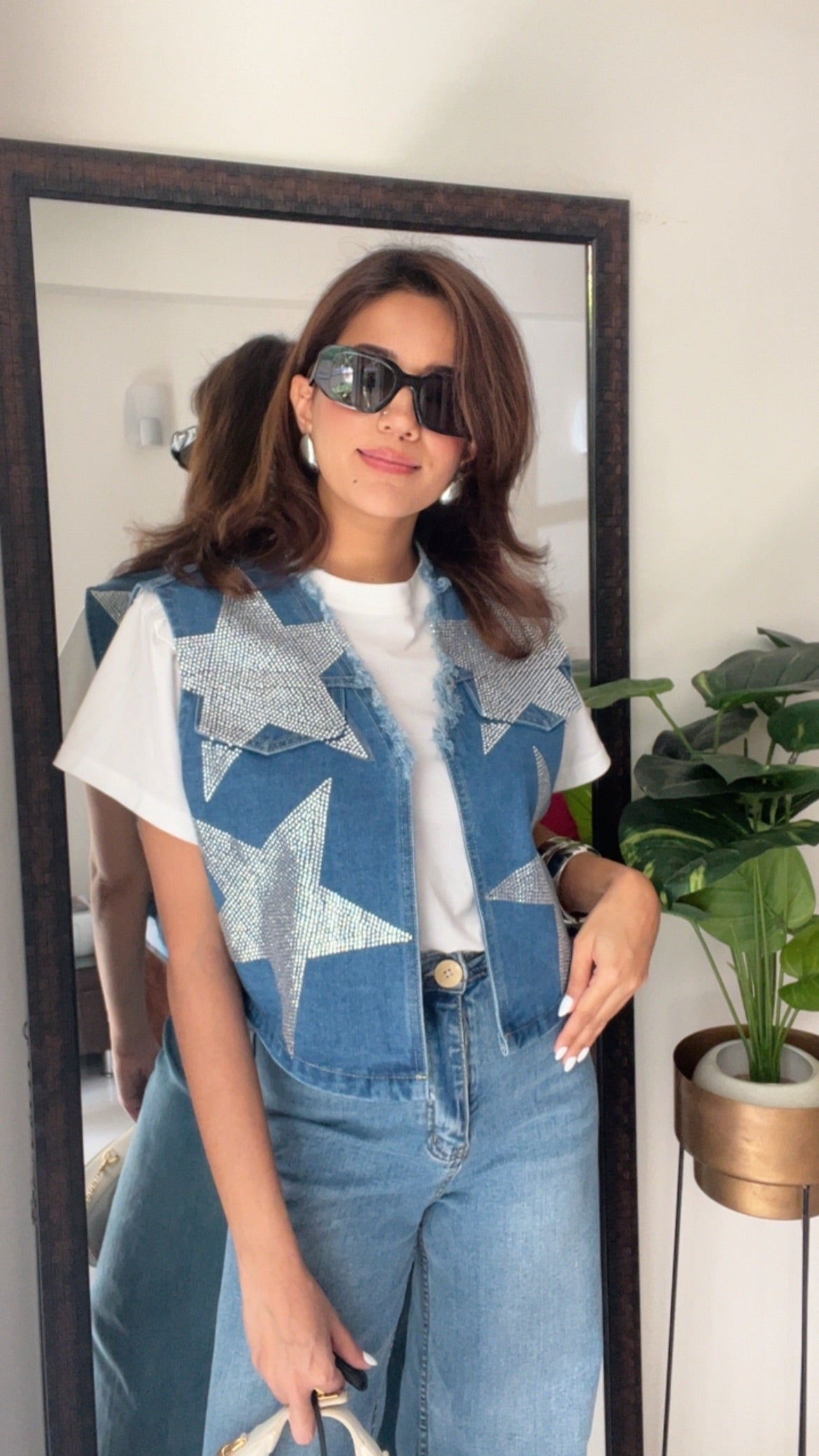 Swarovski Star Denim Fall Vest