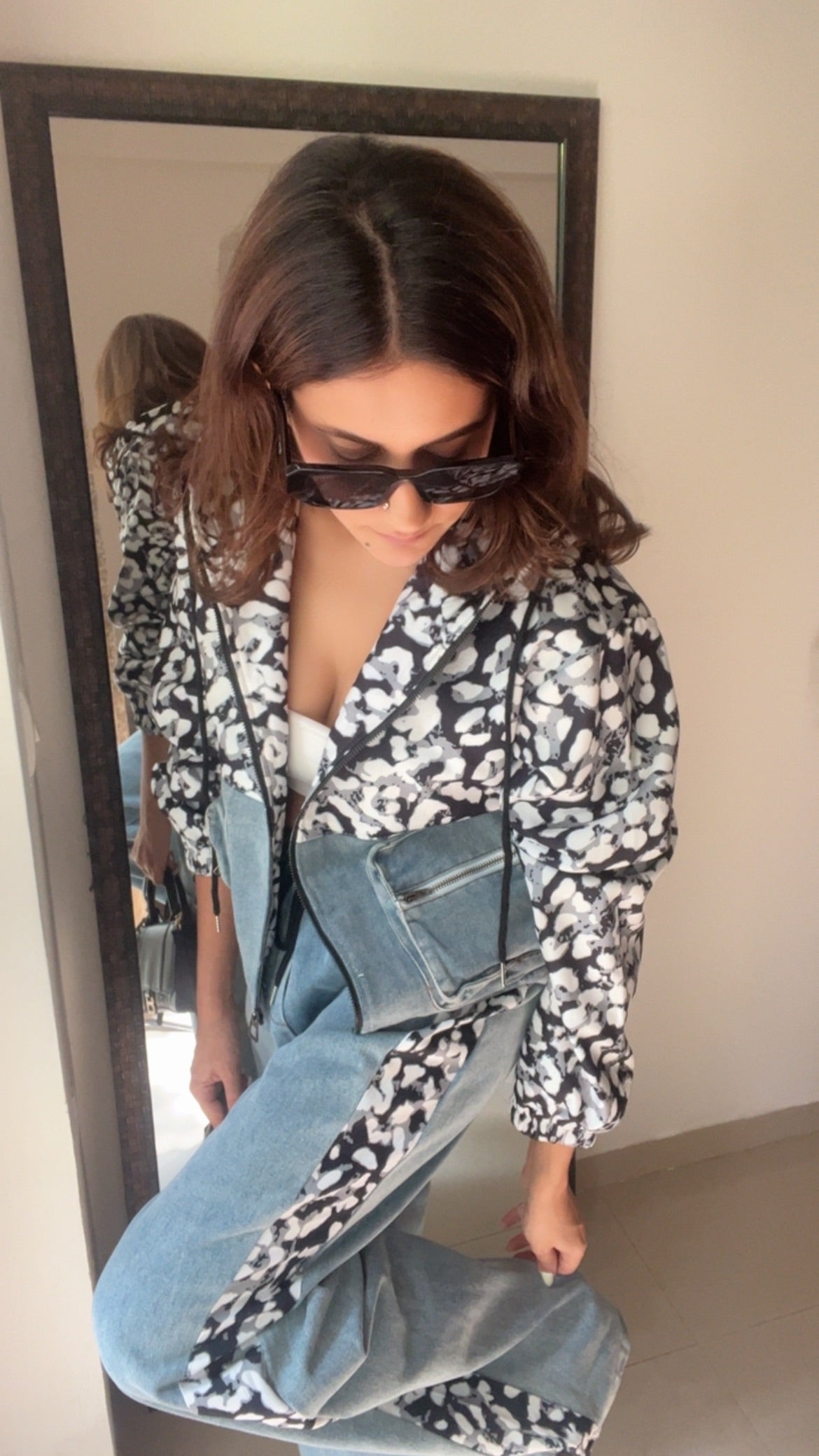 Leopard Denim Lounge Set