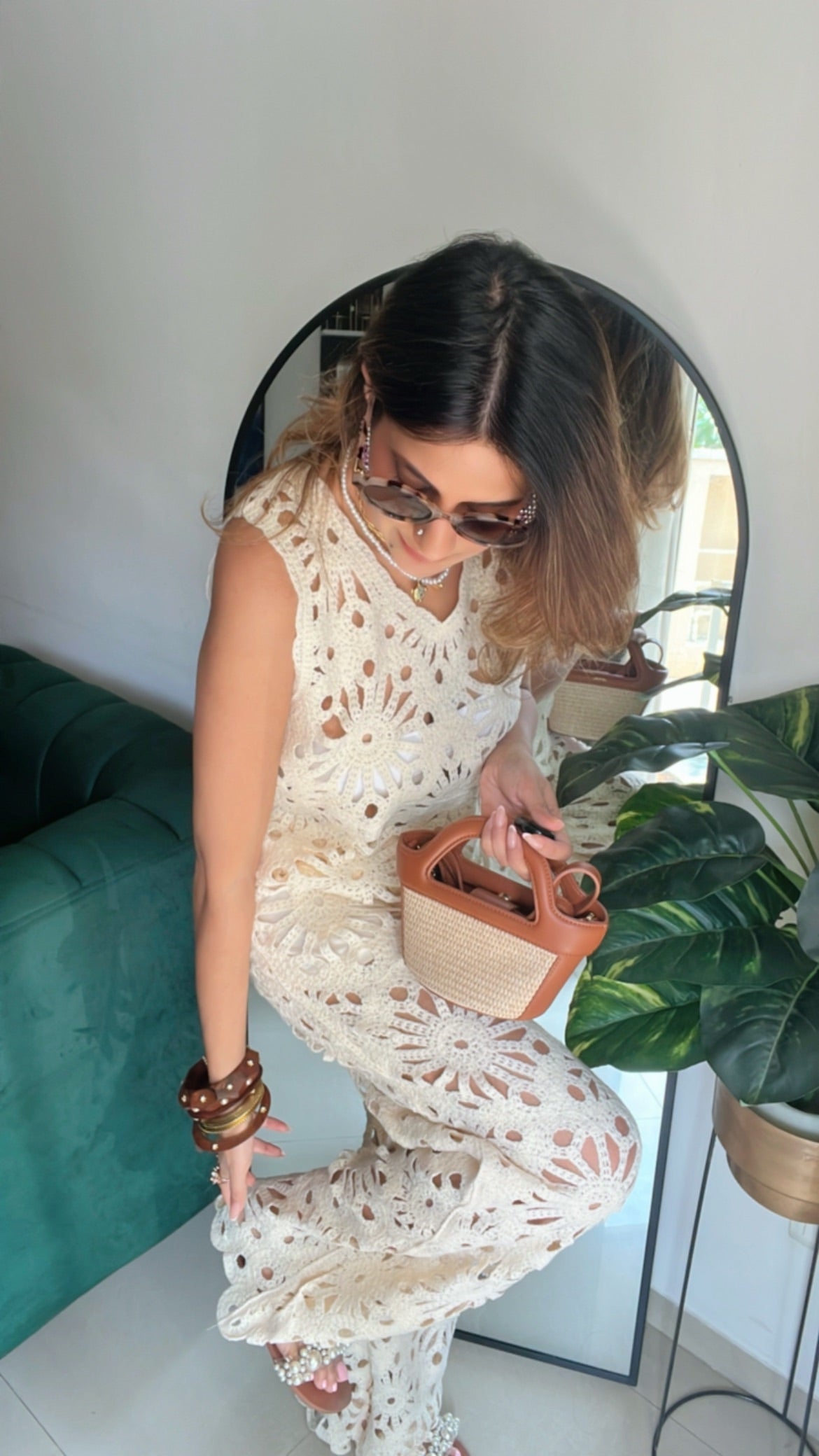 Crochet Ivory Co-ord Set