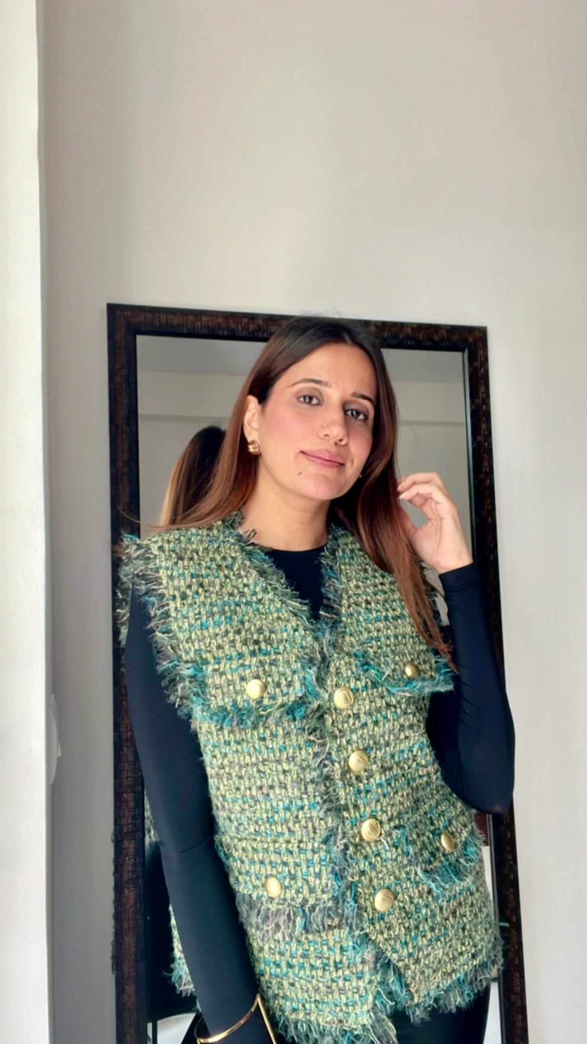 Ribbed Tweed Fall Vest