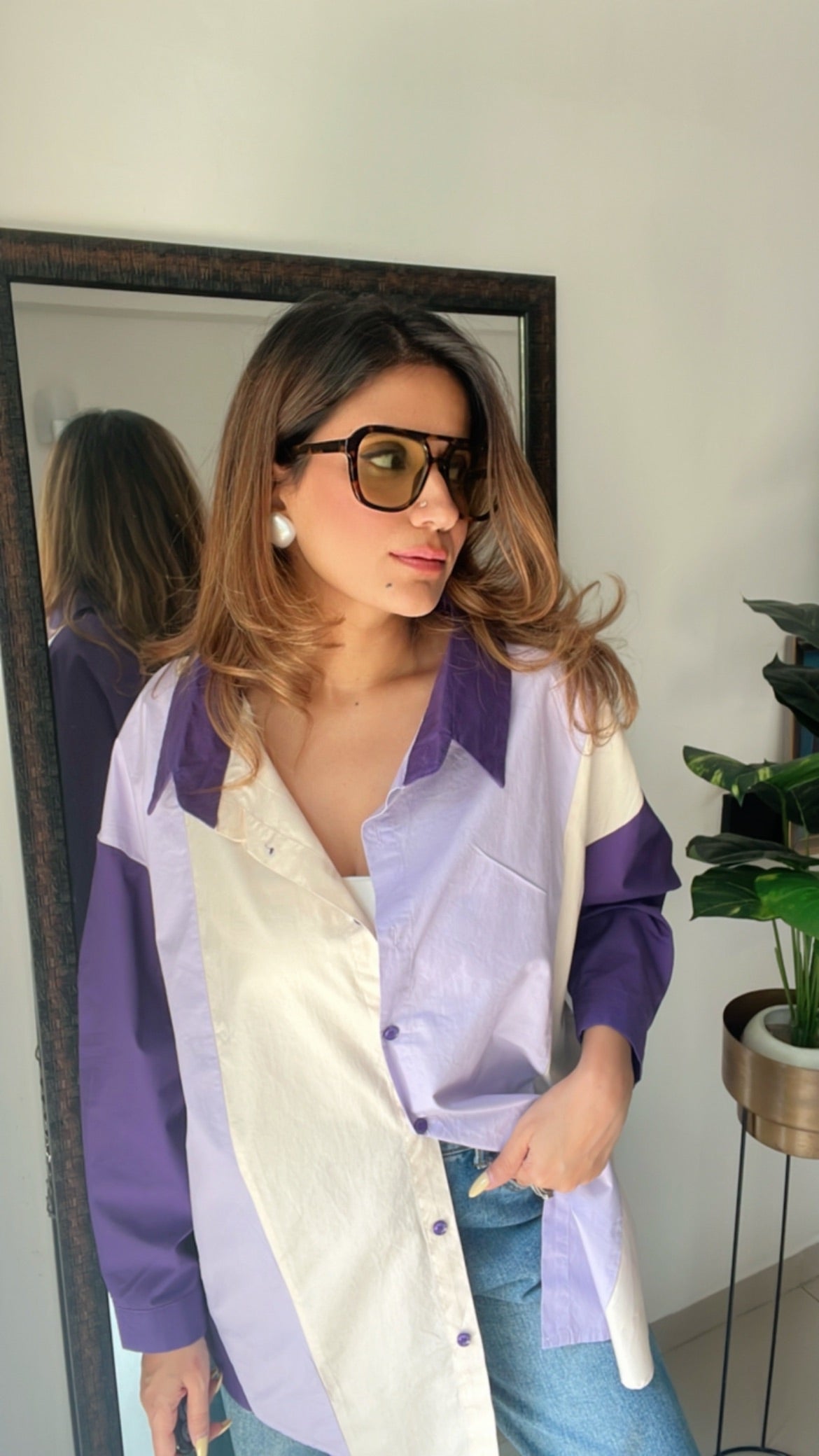Colorblock Poplin Shirt