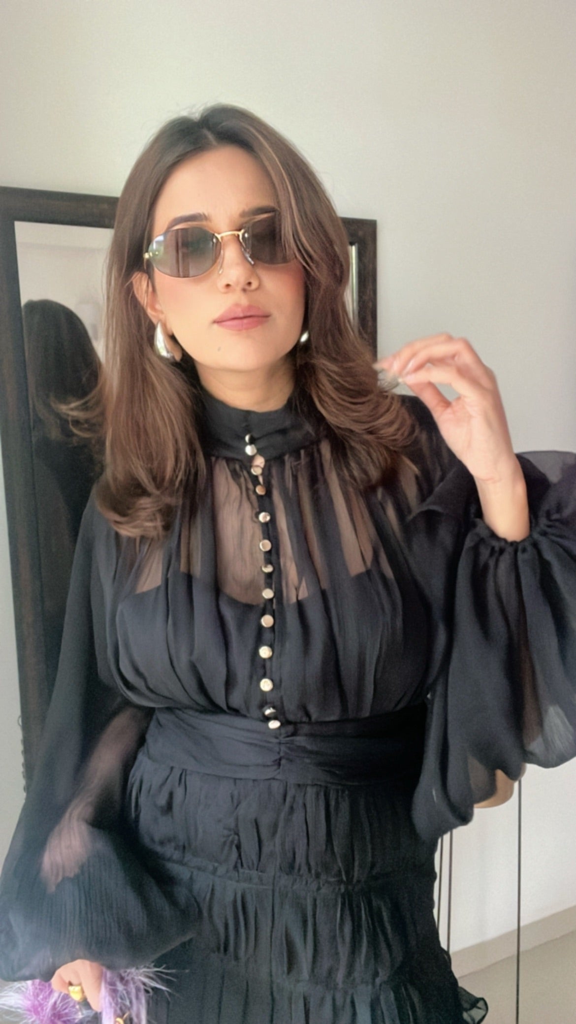 Buttoned Rouge Dress