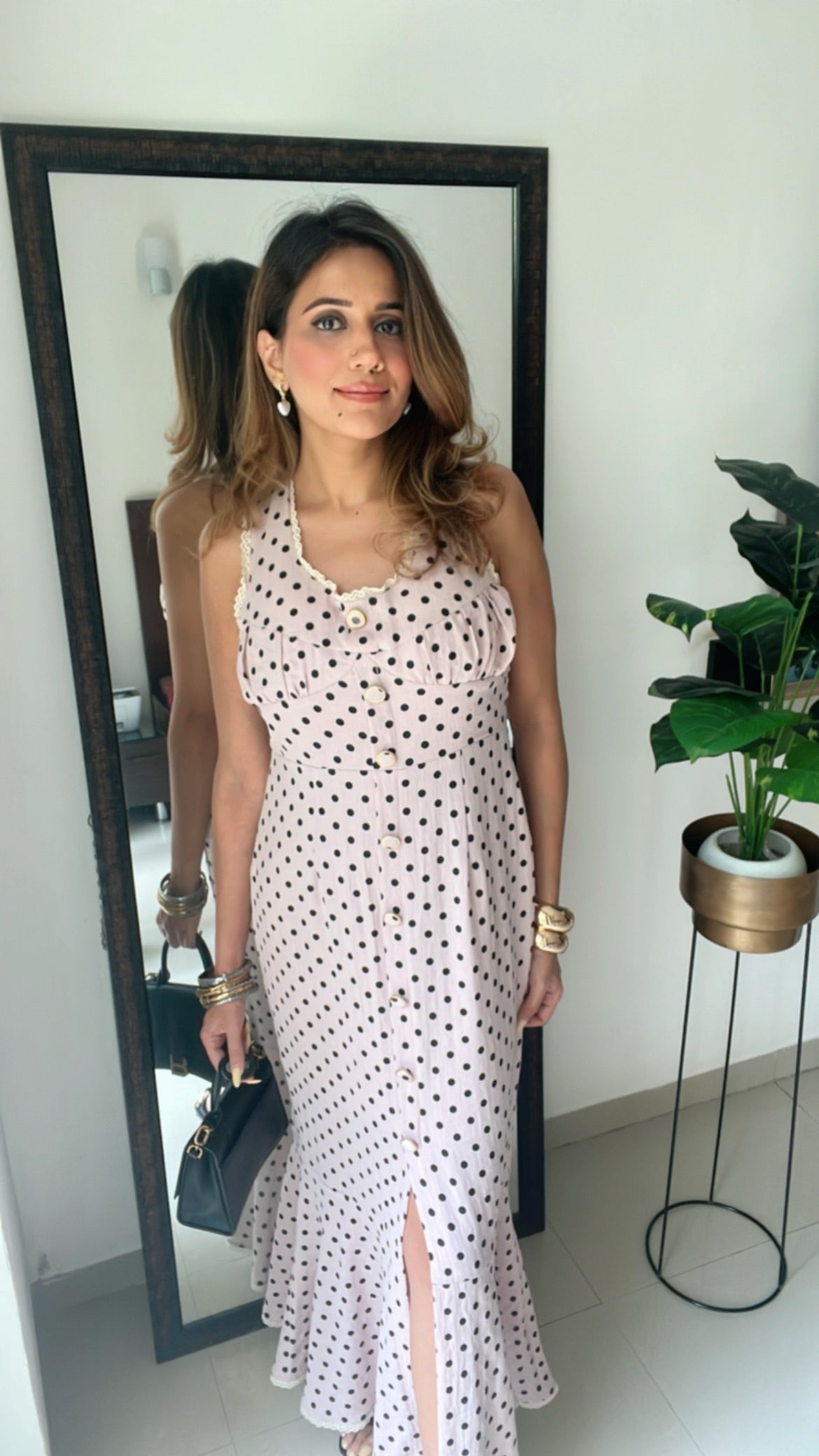 Polka Dot Fish Cut Dress