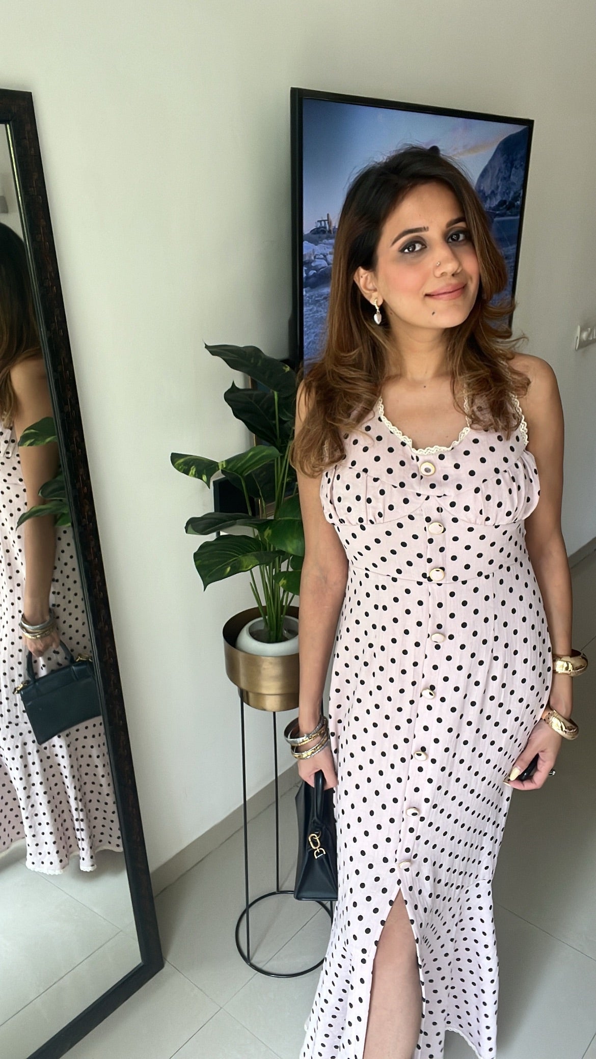 Polka Dot Fish Cut Dress