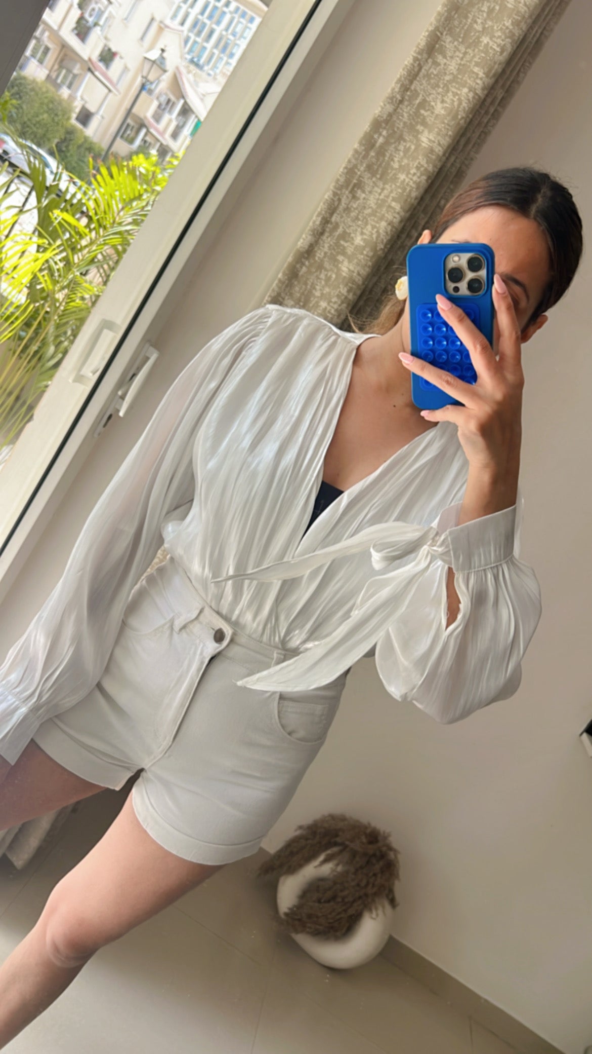 Glossy Knotted Bodysuit Top