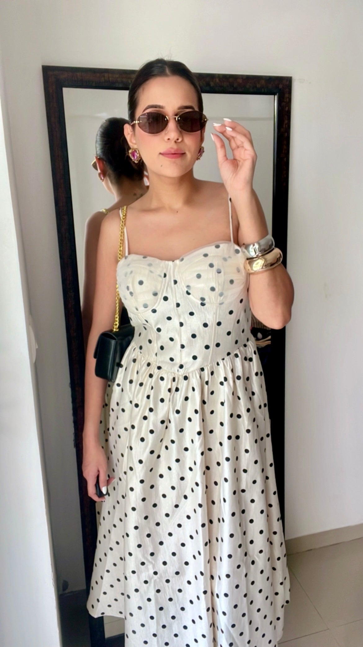 Rouge Polka Dot Midi Dress