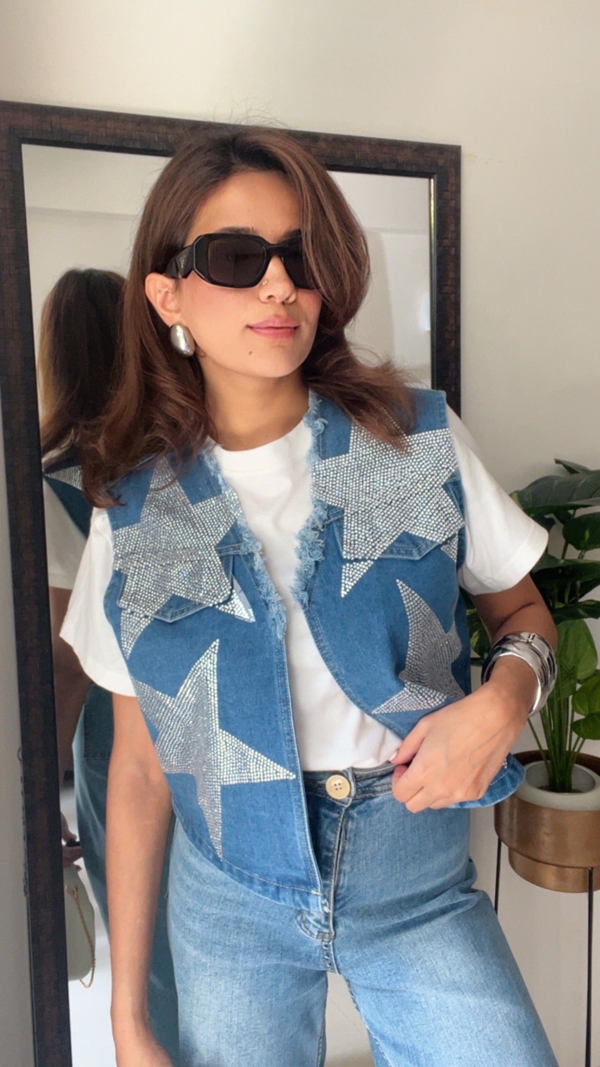 Swarovski Star Denim Fall Vest