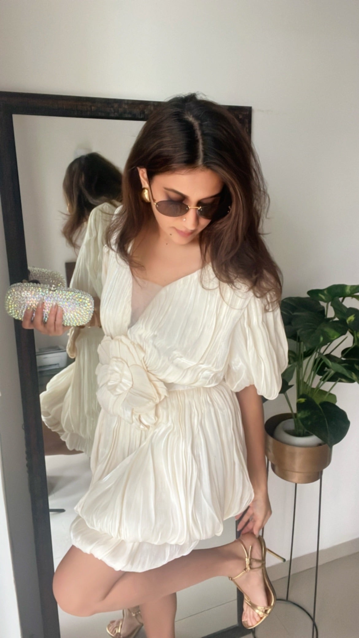 Rouge Pleat Dress