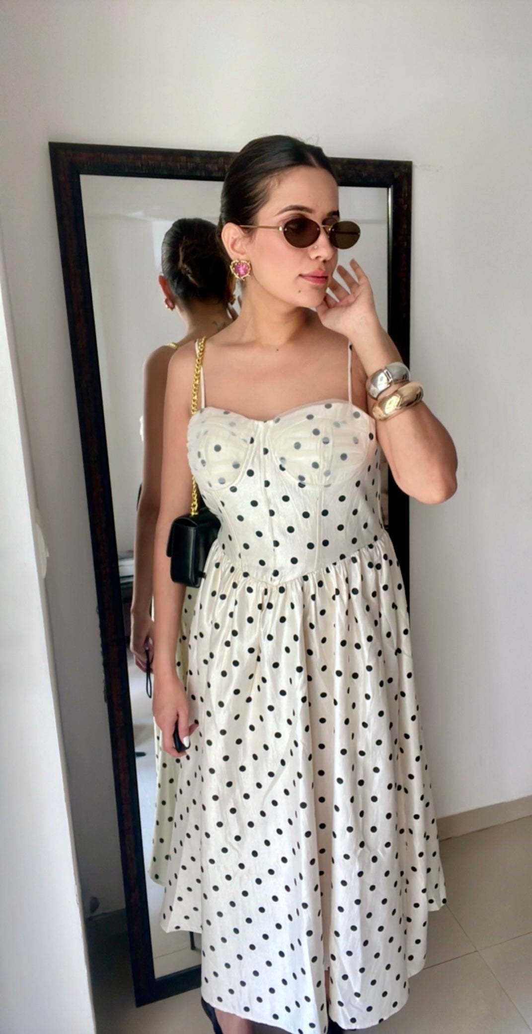 Rouge Polka Dot Midi Dress