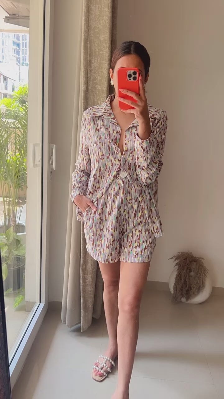 Marble Lavender Shorts Co-ord