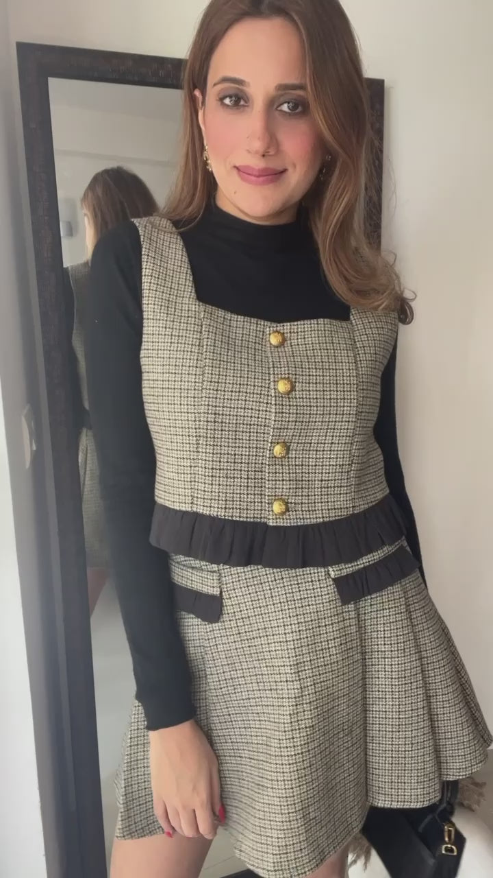 Millie Tweed Skater Skirt Fall Co-ord Set