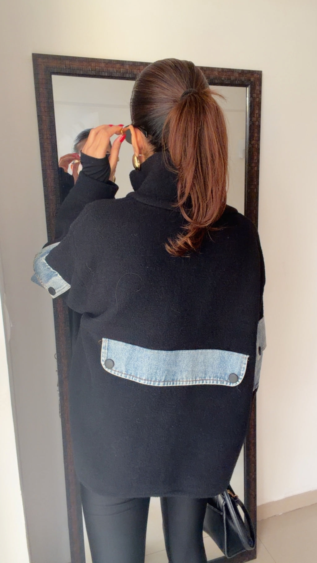 Denim Detailed Woolen Fall Jacket