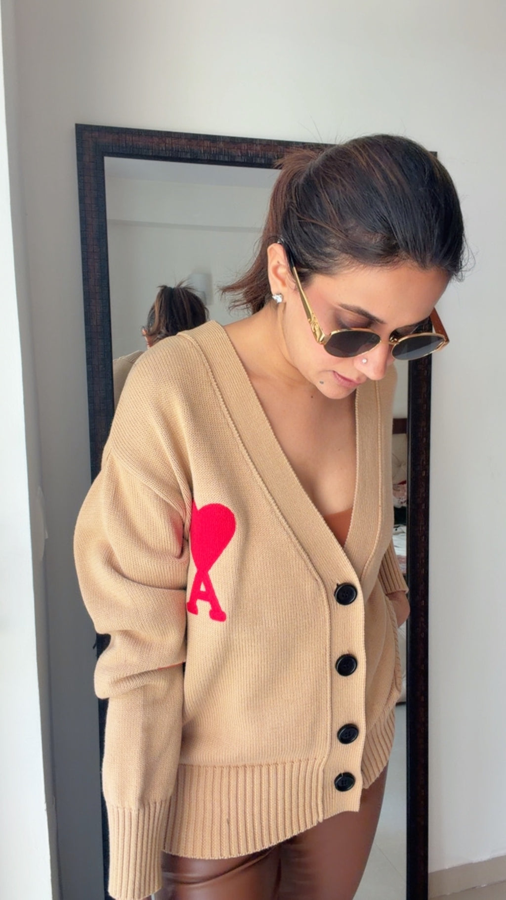 Heart Ribbed Fall Cardigan